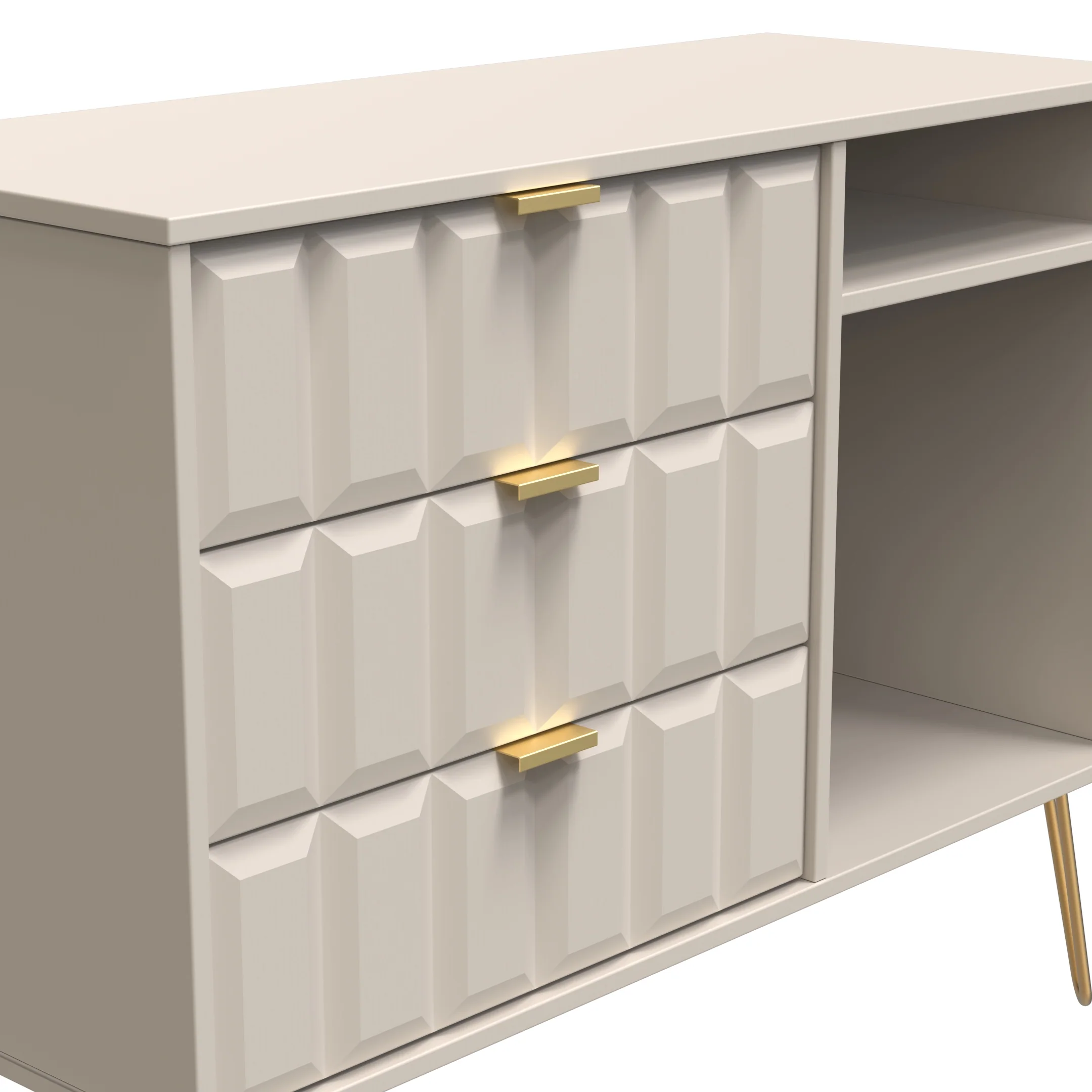 Hanover Ready Assembled 3 Drawer TV Unit in Kashmir Matt - Image 4