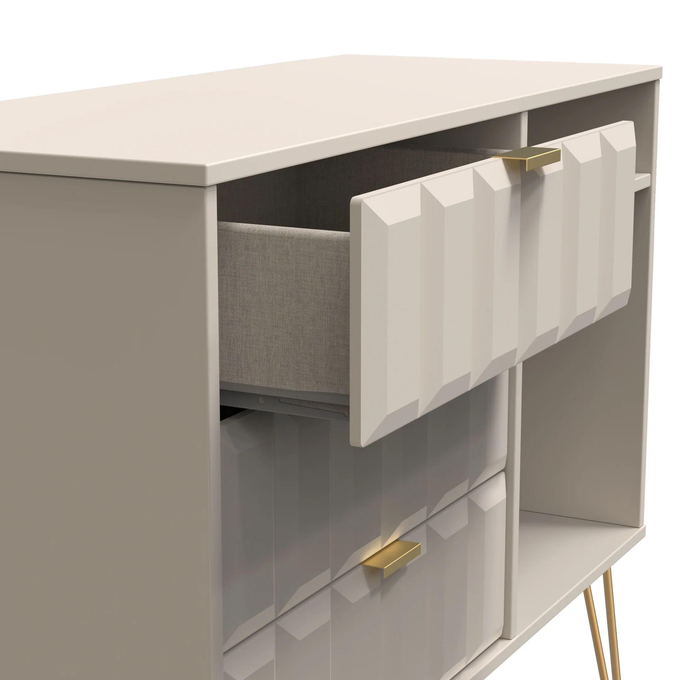 Hanover Ready Assembled 3 Drawer TV Unit in Kashmir Matt - Image 5
