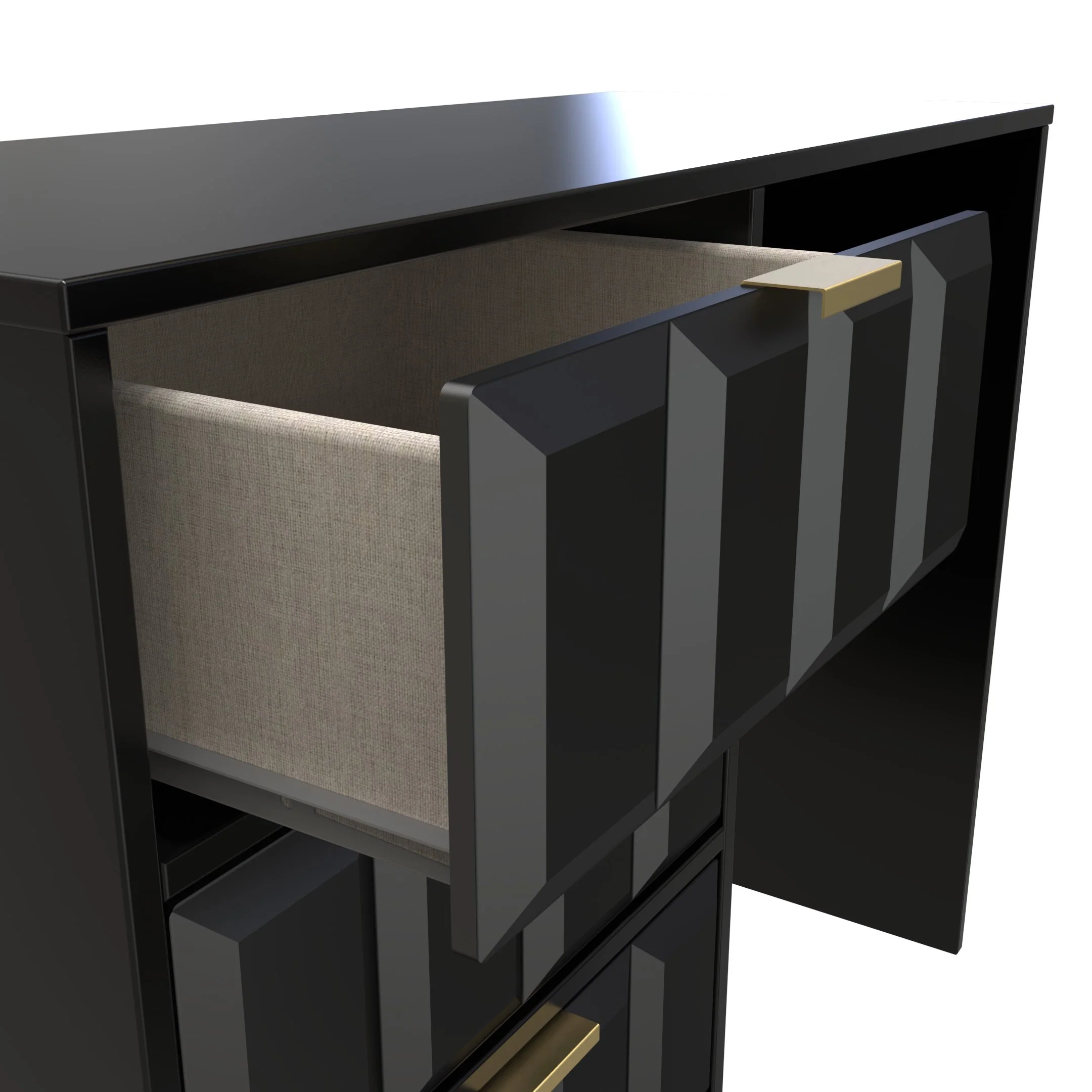 Hanover Ready Assembled 4 Drawer Vanity in Deep Black & Black Matt - Image 10
