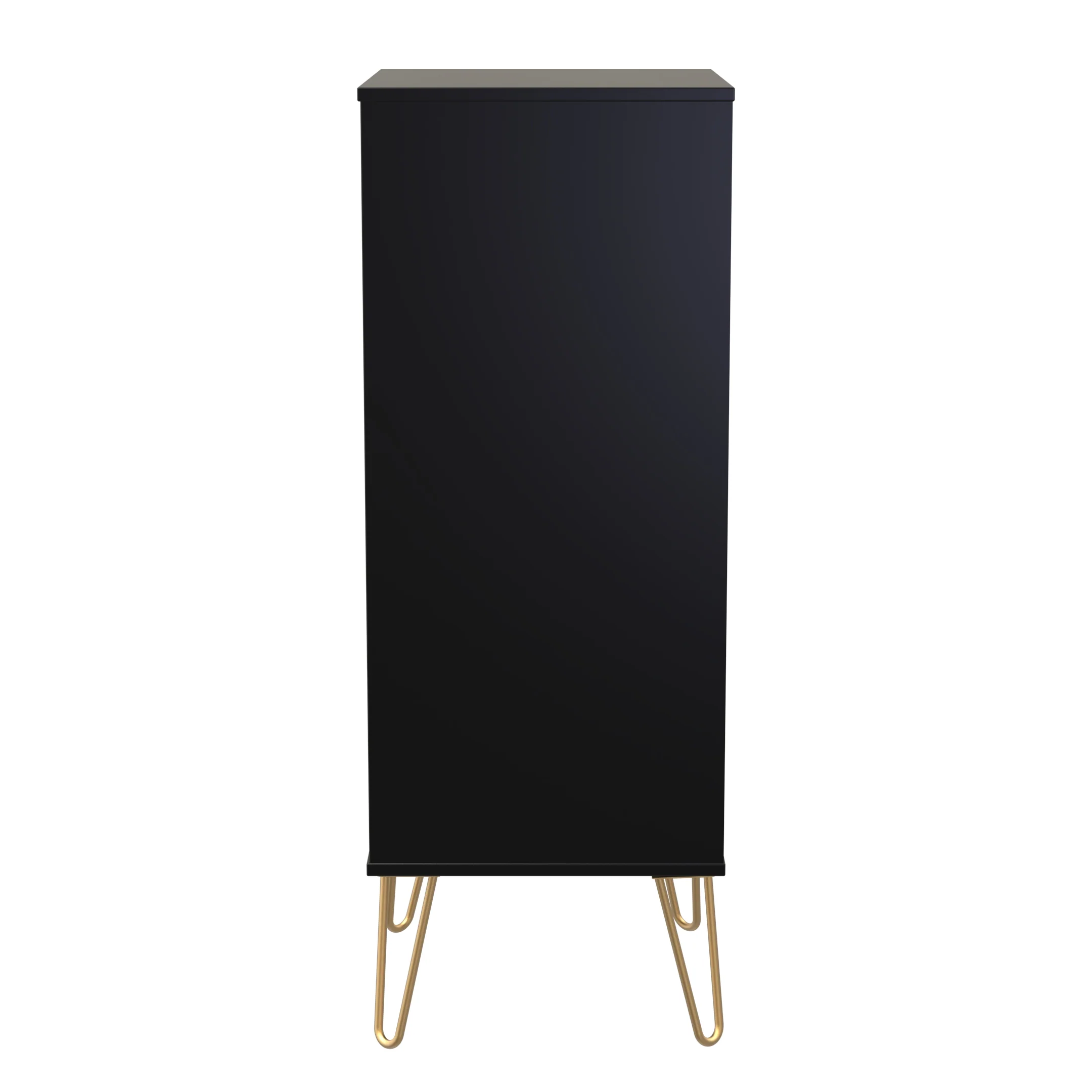 Hanover Ready Assembled 5 Drawer Tallboy in Deep Black & Black Matt - Image 3