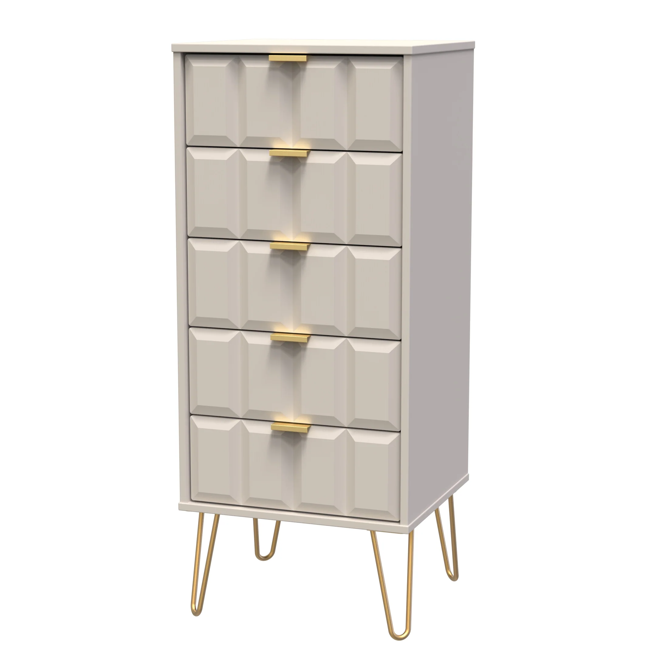 Hanover Ready Assembled 5 Drawer Tallboy in Kashmir Matt - Image 4