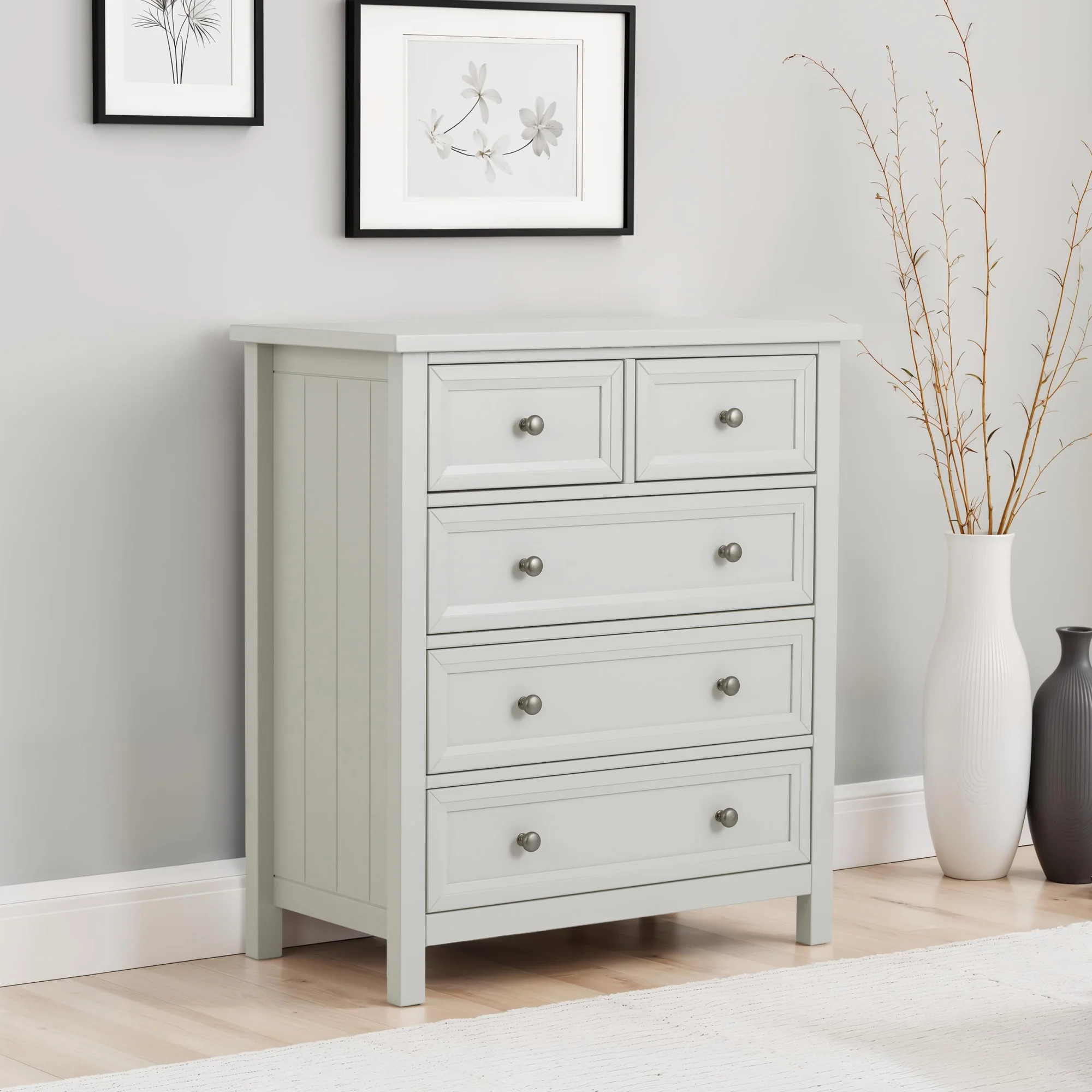 HARBOR 3 DRAWER WIDE CHEST - DOVE GREY