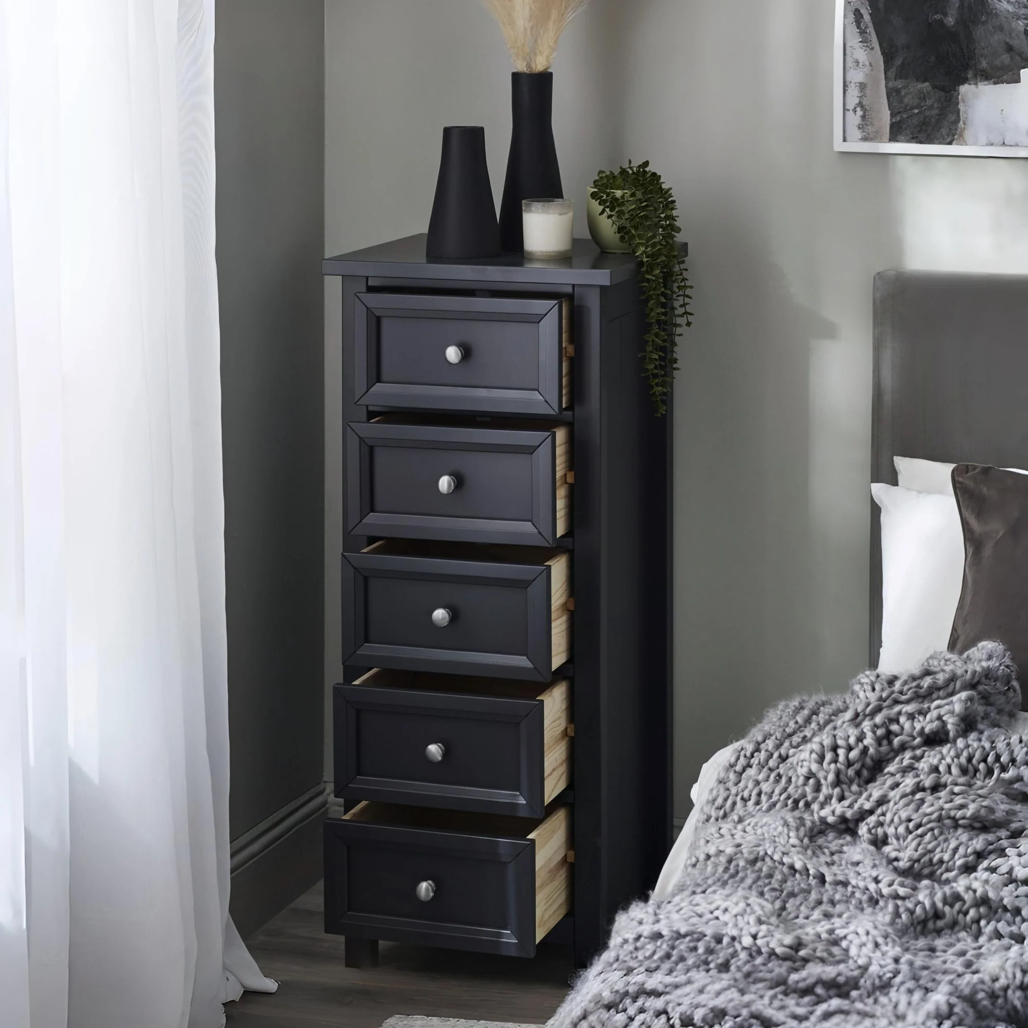 HARBOR 5 DRAWER TALL CHEST - ANTHRACITE - Image 2