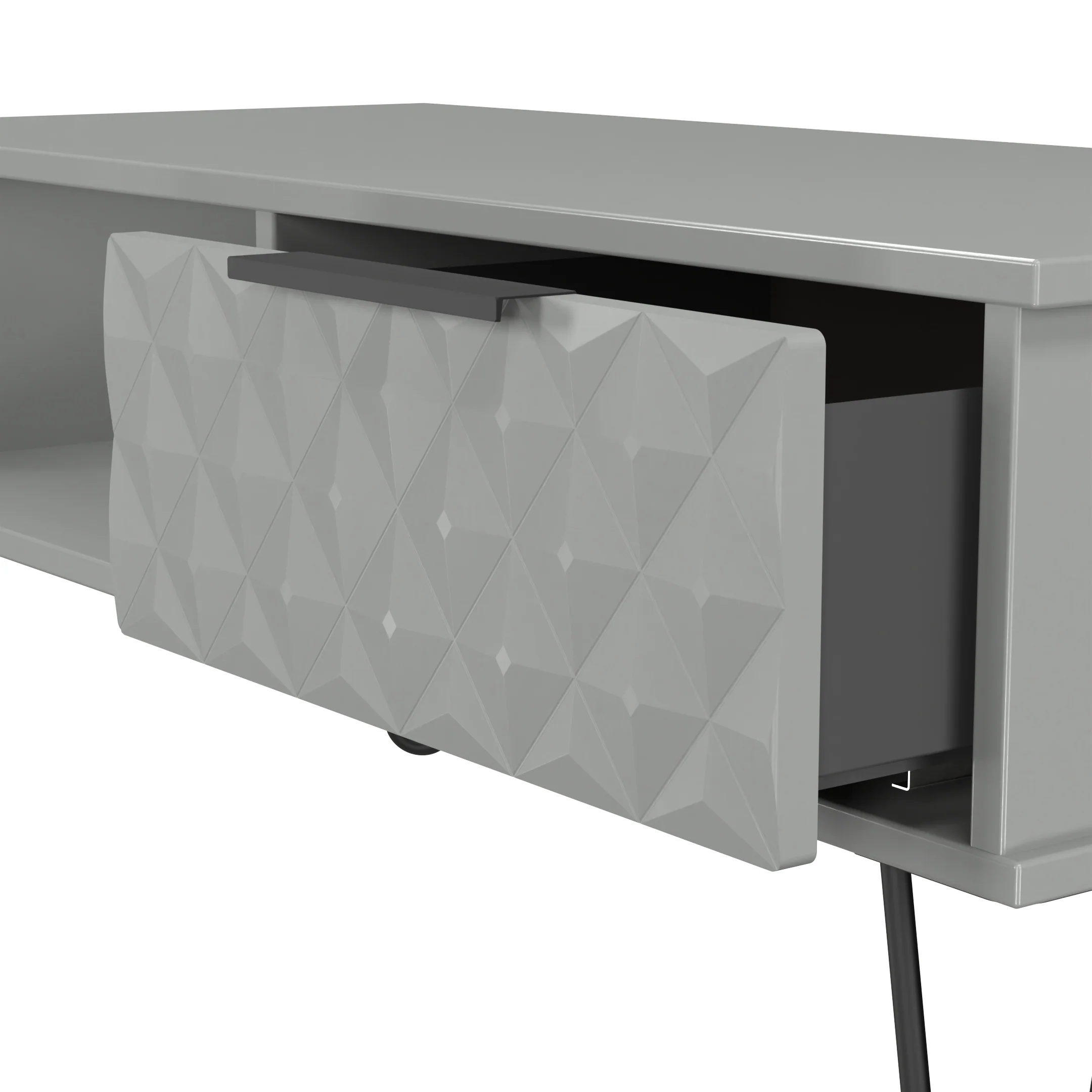 Harlequin 1 Drawer Coffee Table in Dusk Grey - Ready Assembled - Image 6