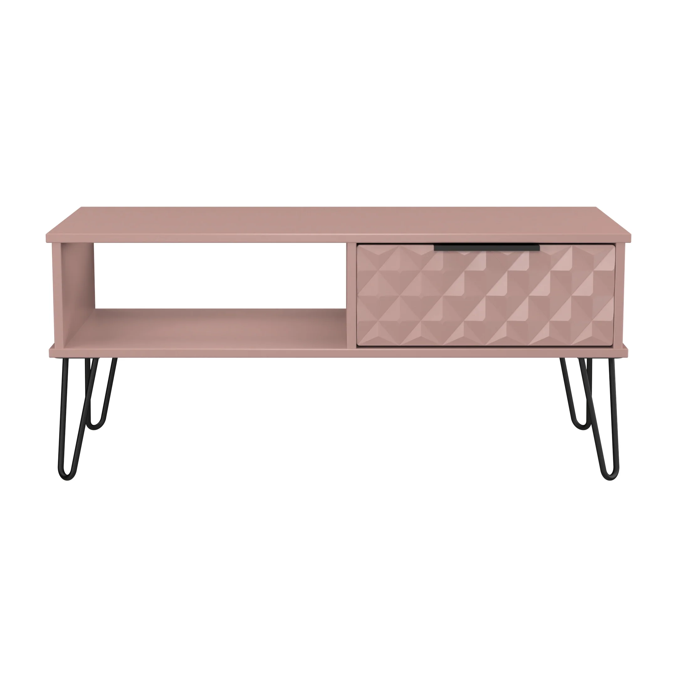 Harlequin 1 Drawer Coffee Table in Kobe Pink - Ready Assembled - Image 2
