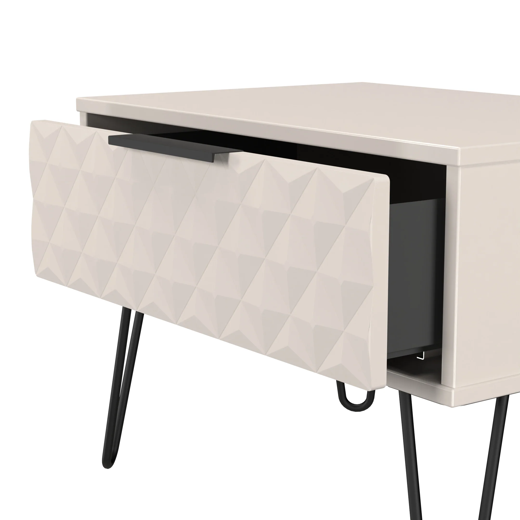 Harlequin 1 Drawer Wide Side Table in Kashmir Matt - Ready Assembled - Image 5