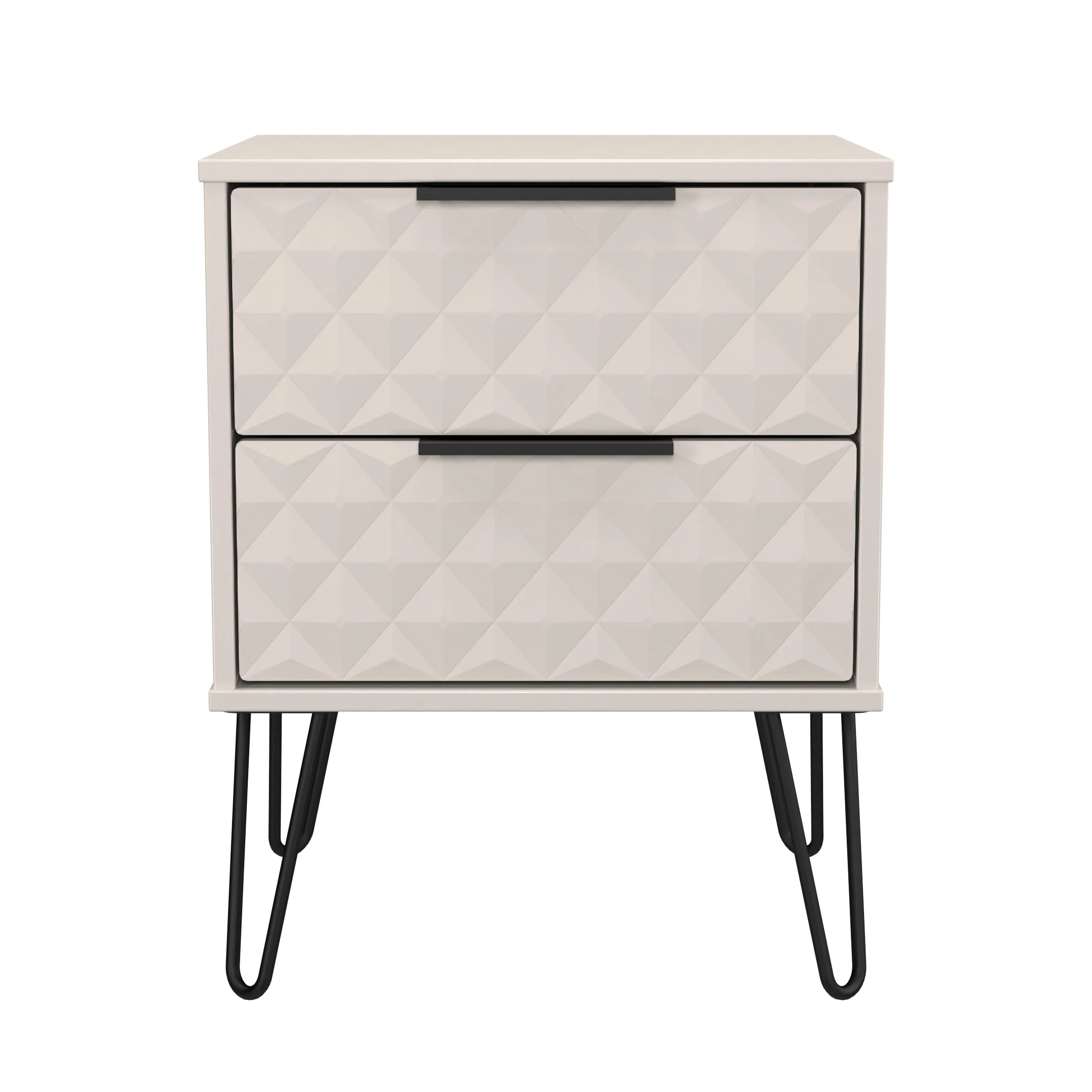 Harlequin 2 Drawer Bedside in Kashmir Matt - Ready Assembled