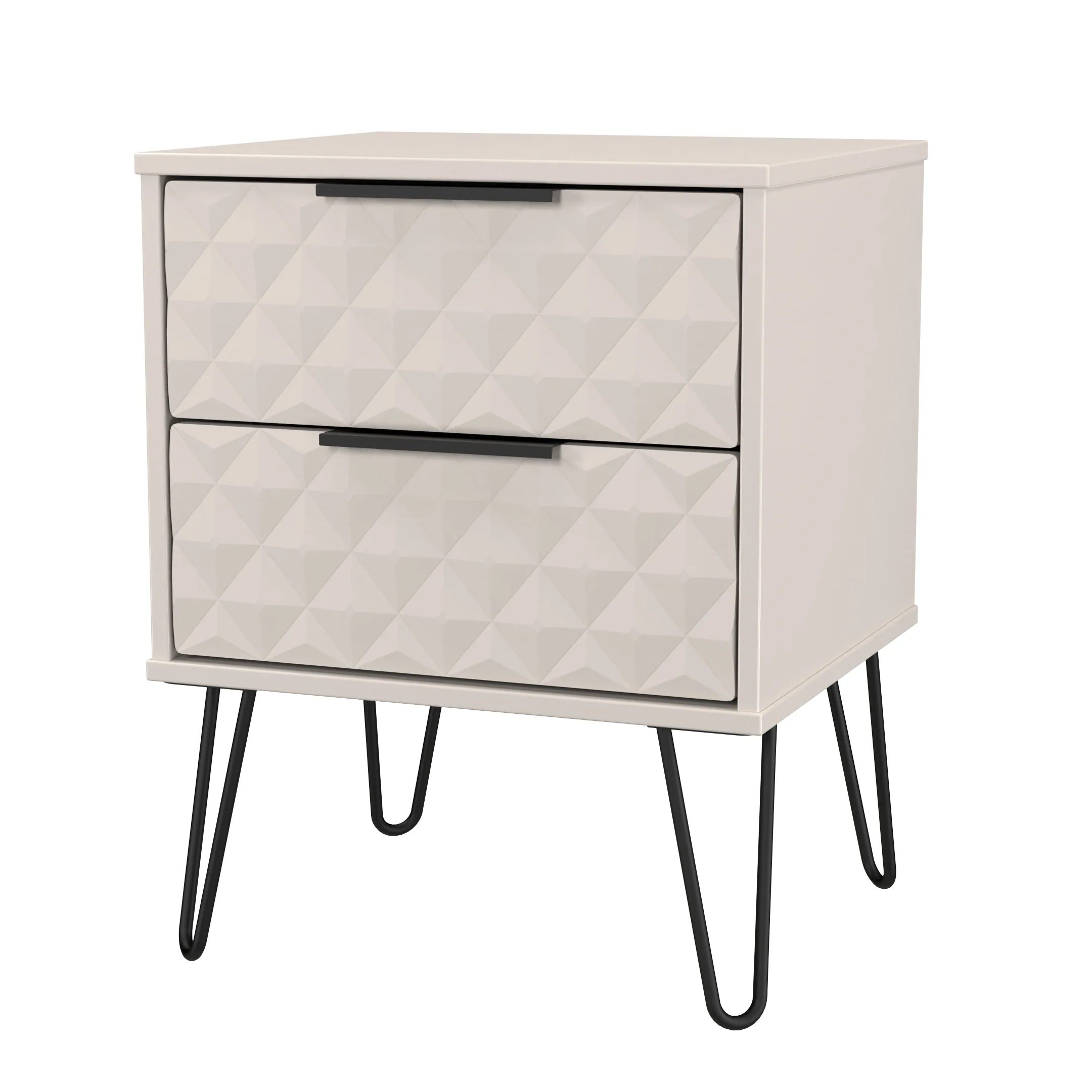 Harlequin 2 Drawer Bedside in Kashmir Matt - Ready Assembled - Image 3