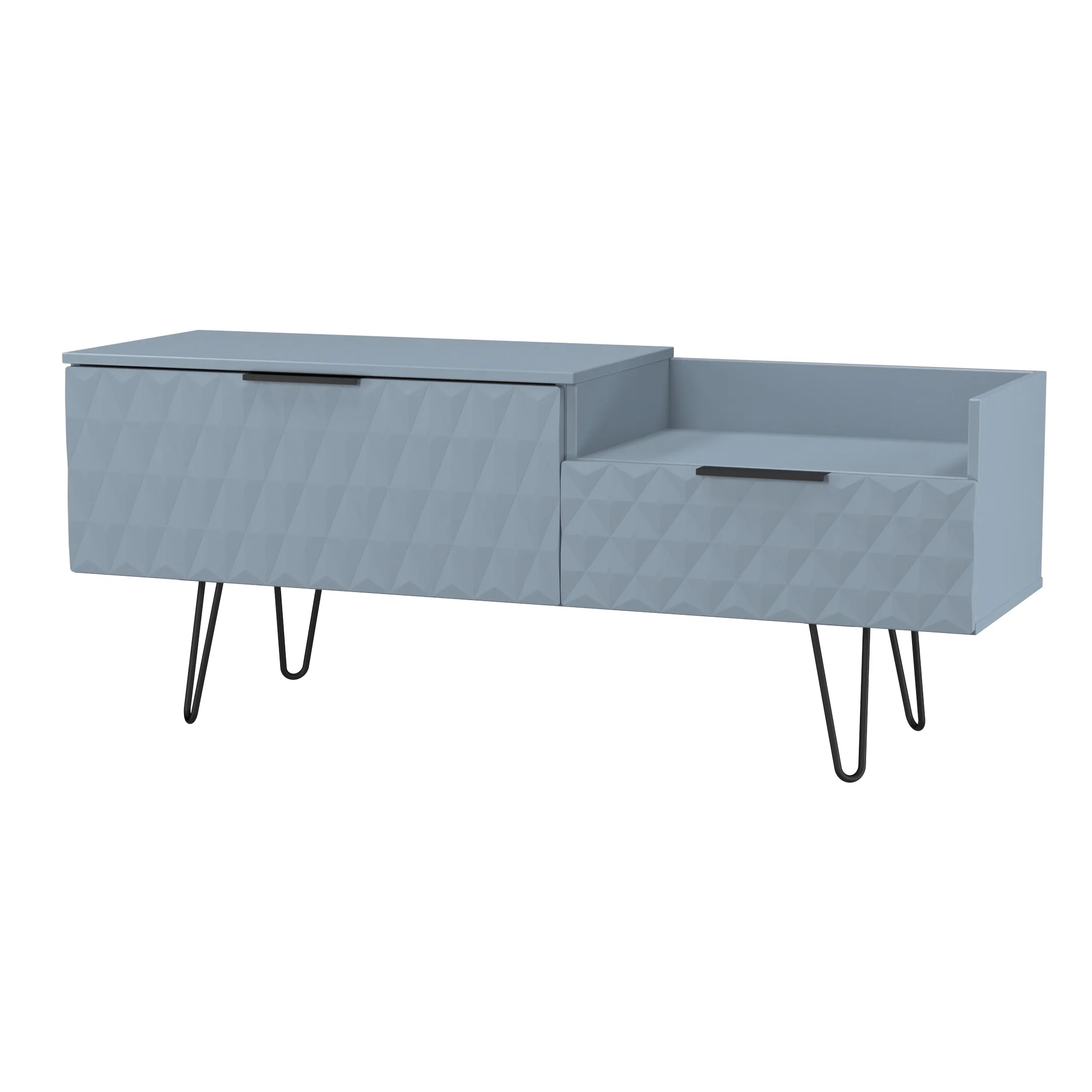 Harlequin 2 Drawer Coffee TV Unit in Denim Blue - Ready Assembled - Image 4