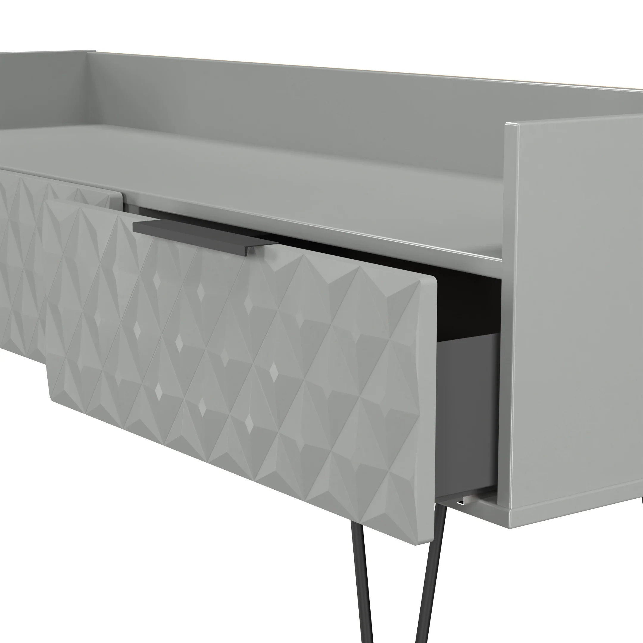 Harlequin 2 Drawer Coffee TV Unit in Dusk Grey - Ready Assembled - Image 6