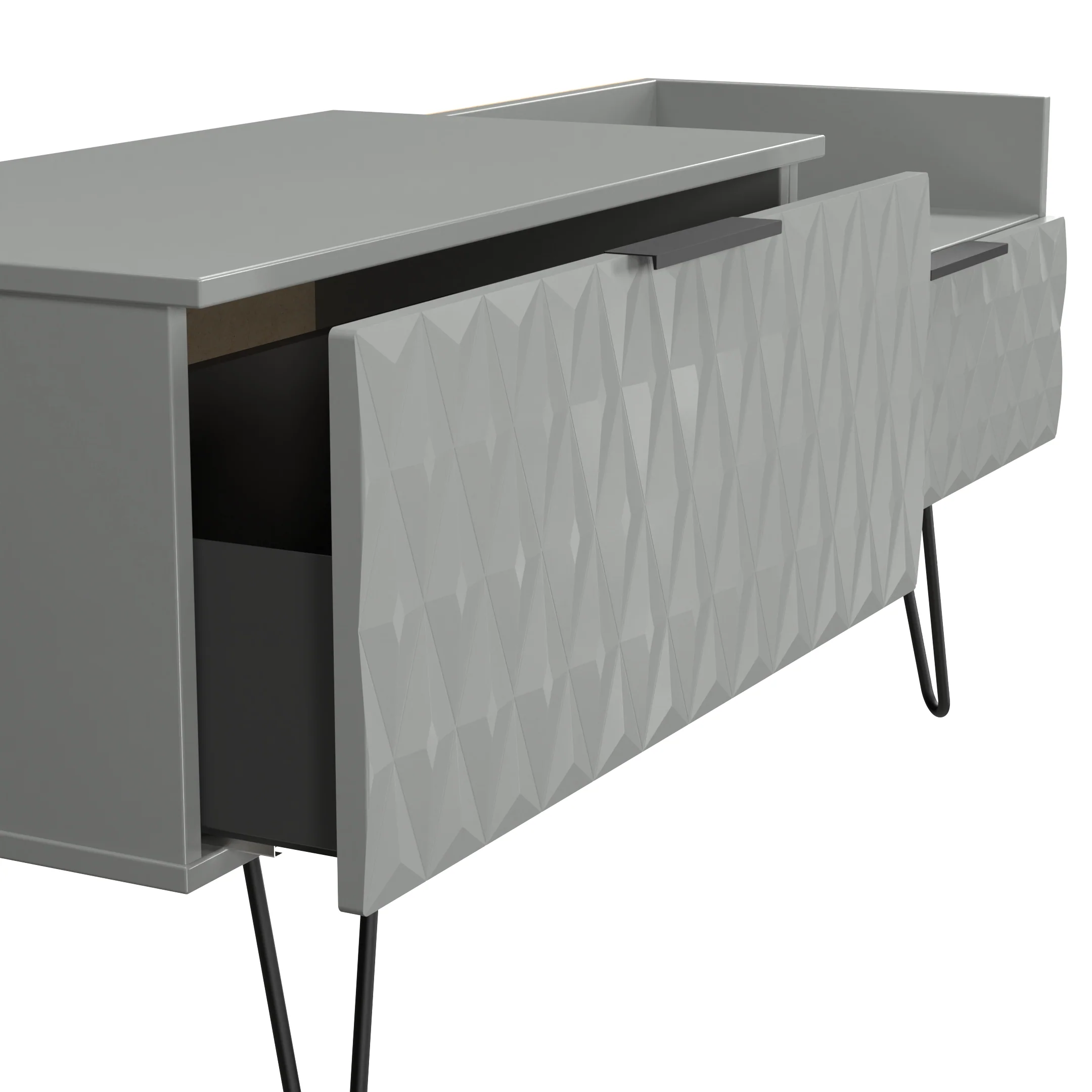 Harlequin 2 Drawer Coffee TV Unit in Dusk Grey - Ready Assembled - Image 7