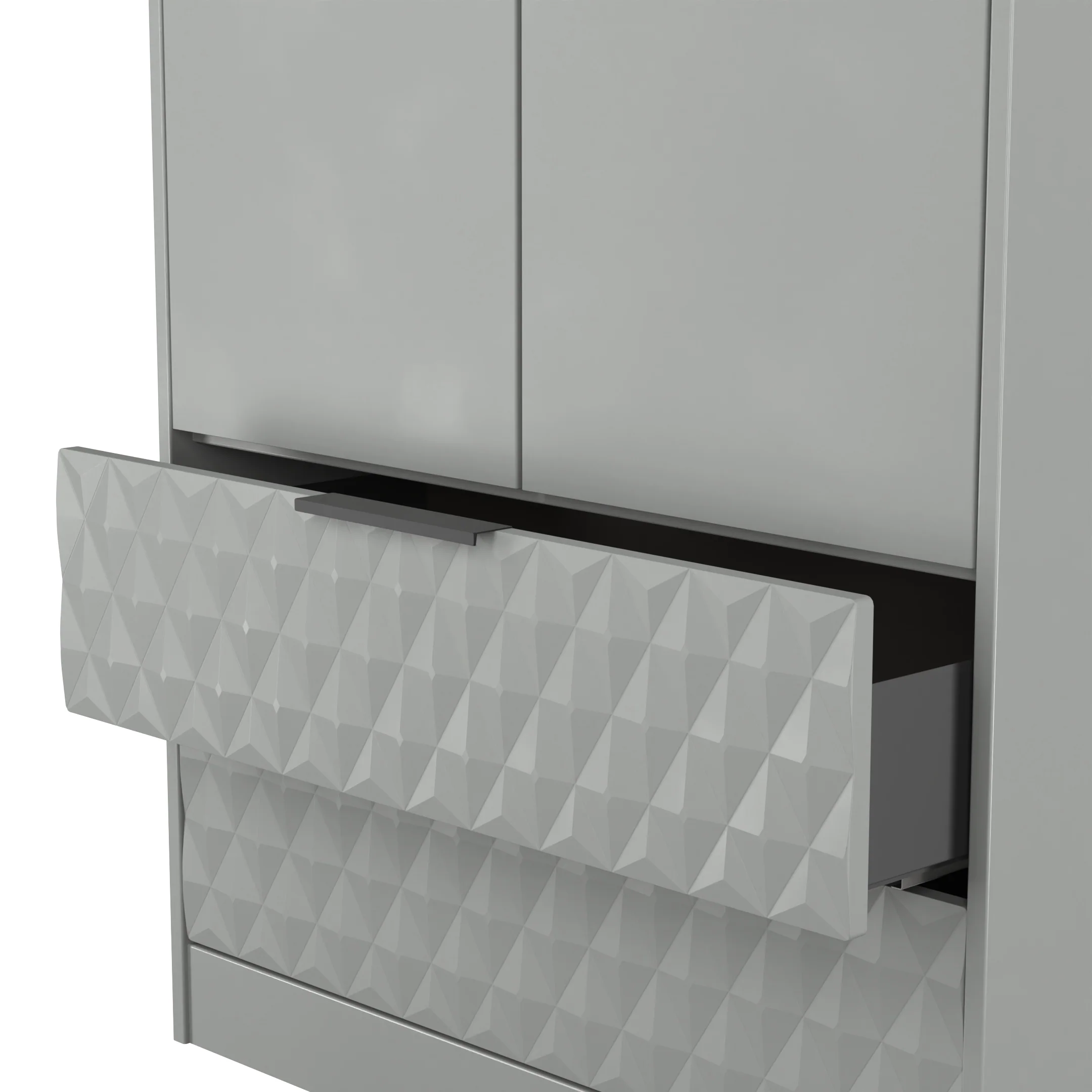 Harlequin 2 Drawer Double Wardrobe in Dusk Grey - Ready Assembled - Image 7