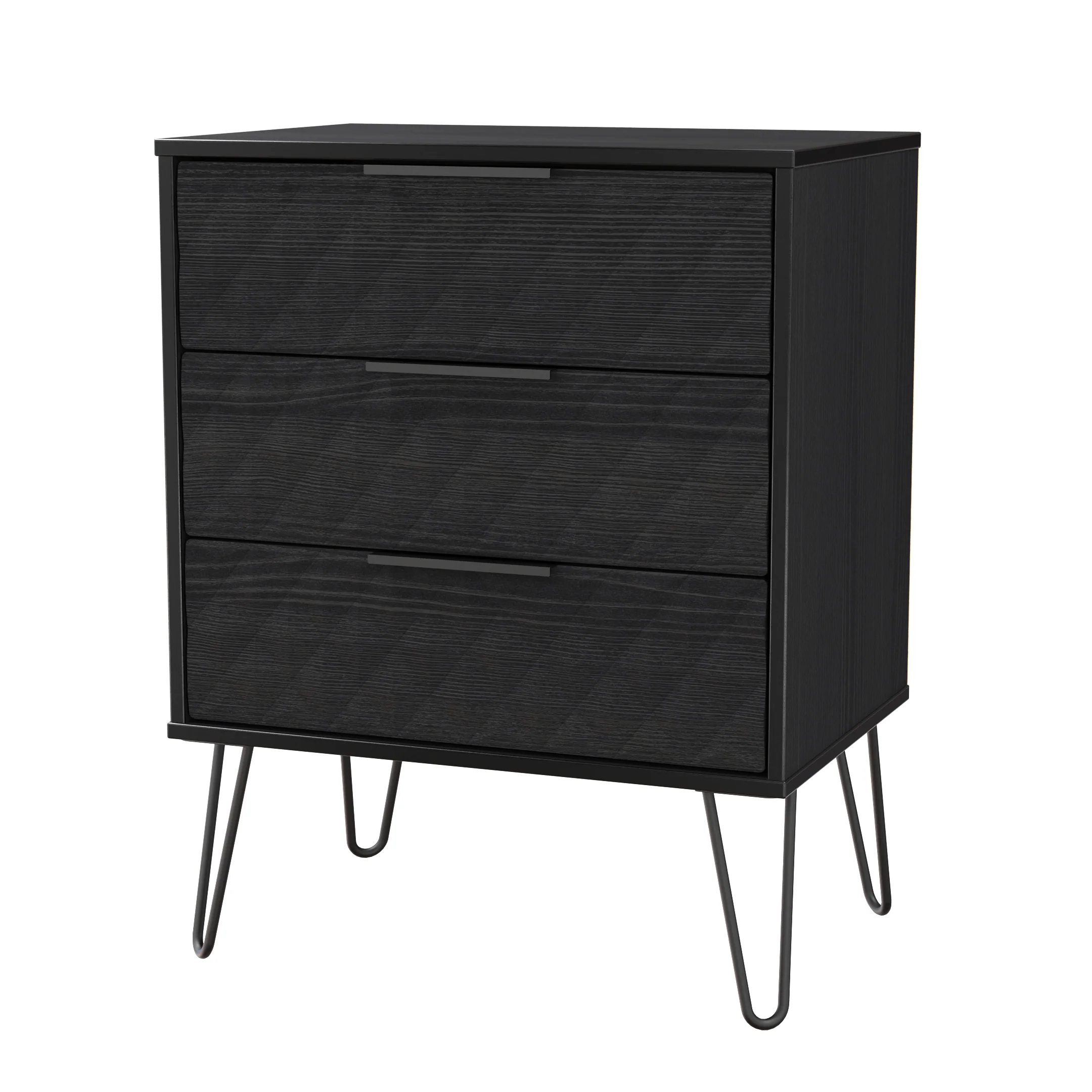 Harlequin 3 Drawer Chest in Black Ash - Ready Assembled - Image 3