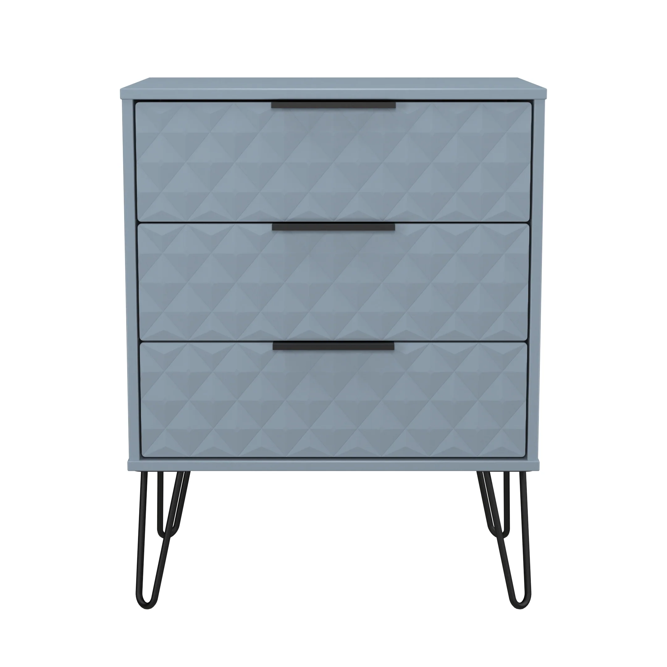 Harlequin 3 Drawer Chest in Denim Blue - Ready Assembled - Image 2