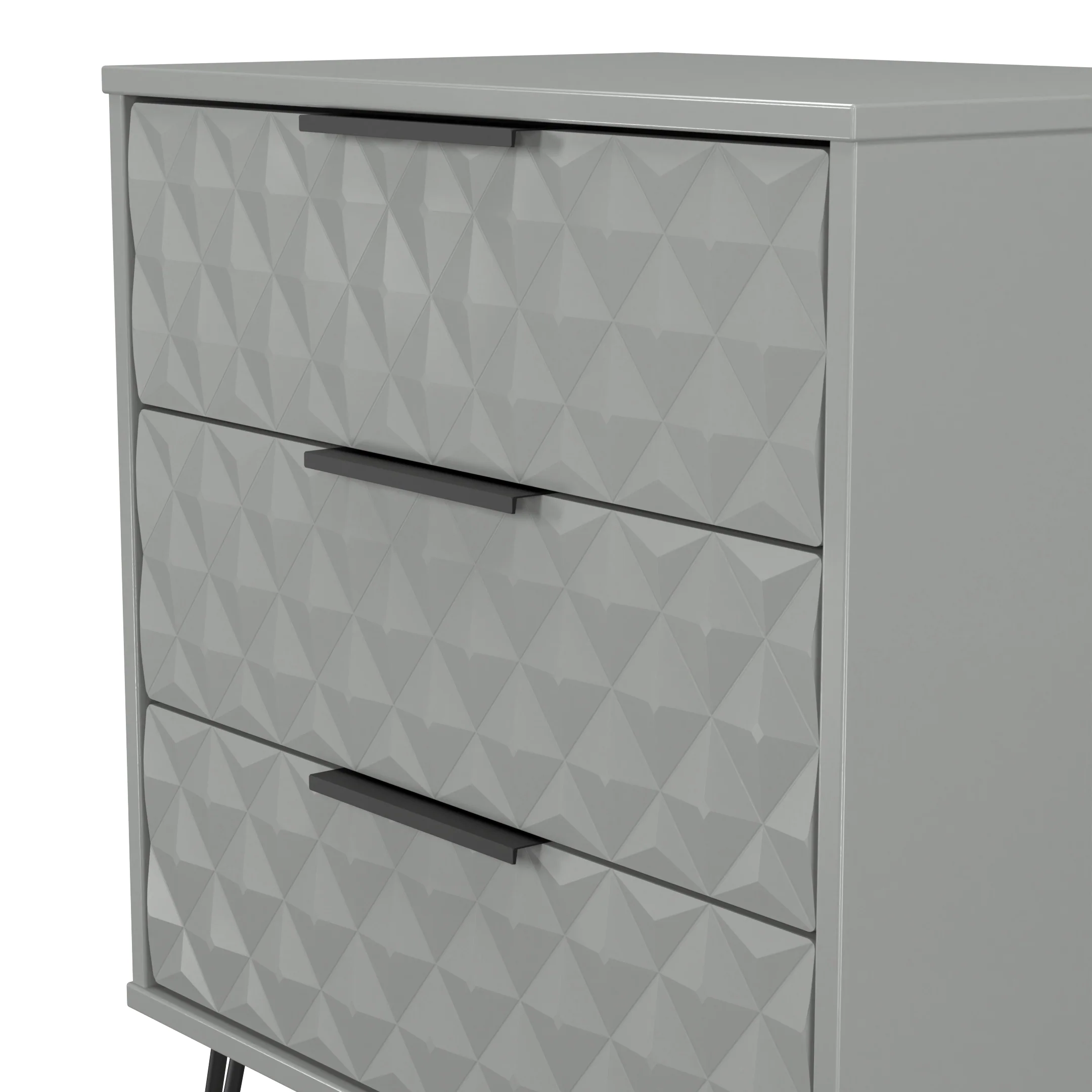 Harlequin 3 Drawer Chest in Dusk Grey - Ready Assembled - Image 5