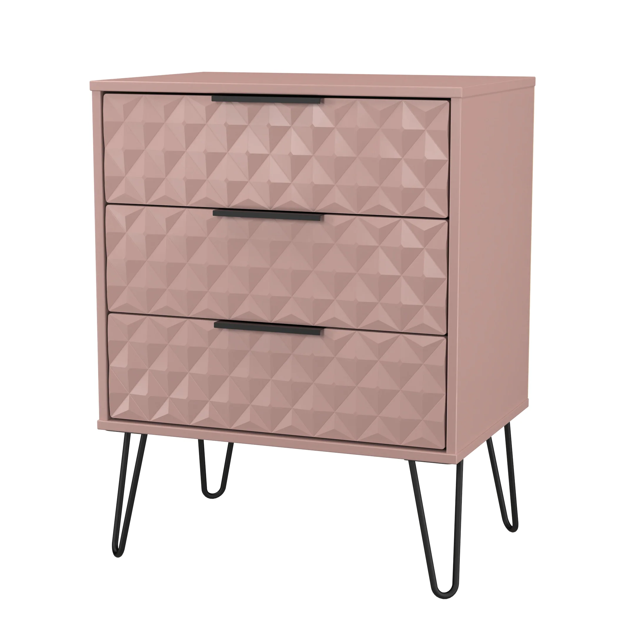 Harlequin 3 Drawer Chest in Kobe Pink - Ready Assembled - Image 4