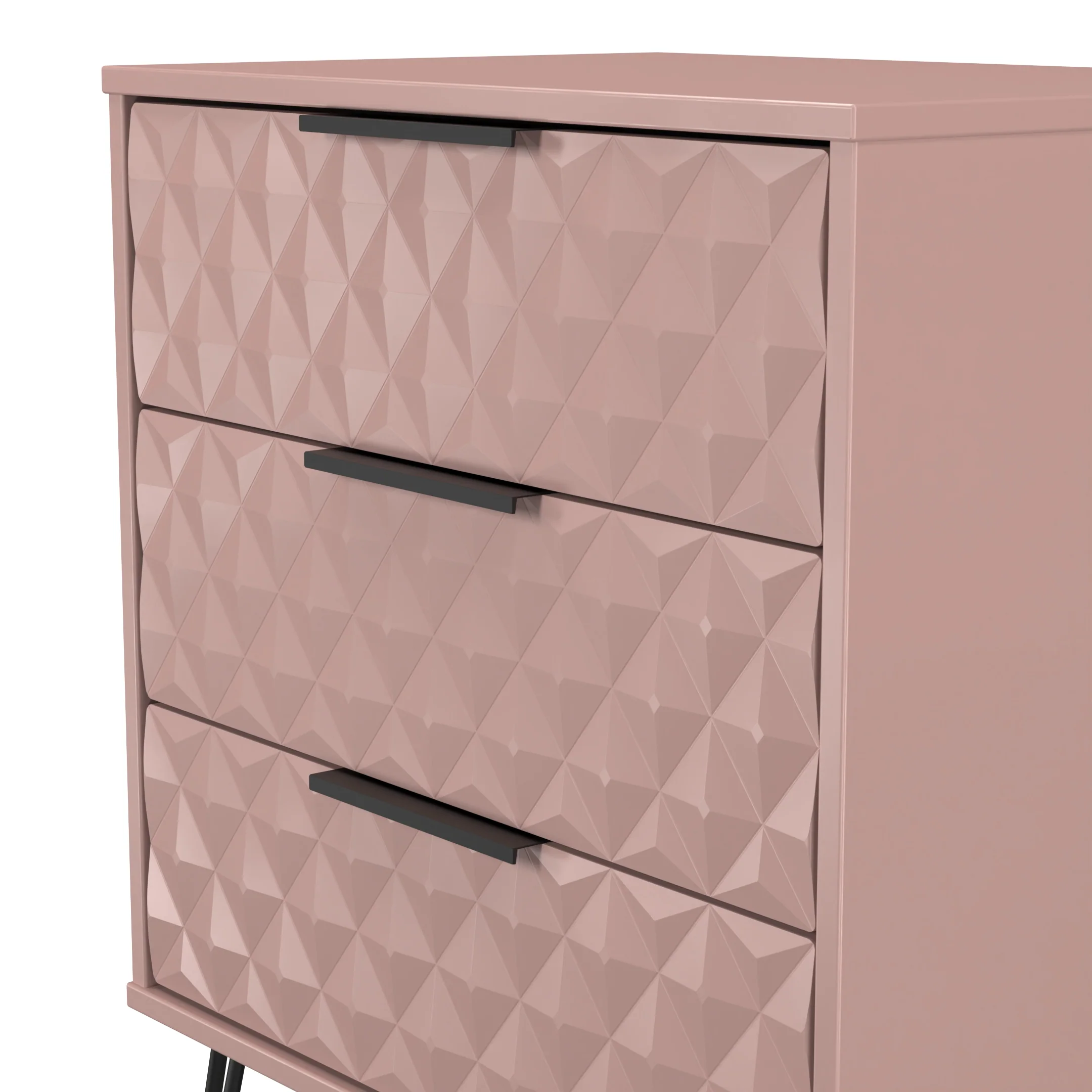 Harlequin 3 Drawer Chest in Kobe Pink - Ready Assembled - Image 5