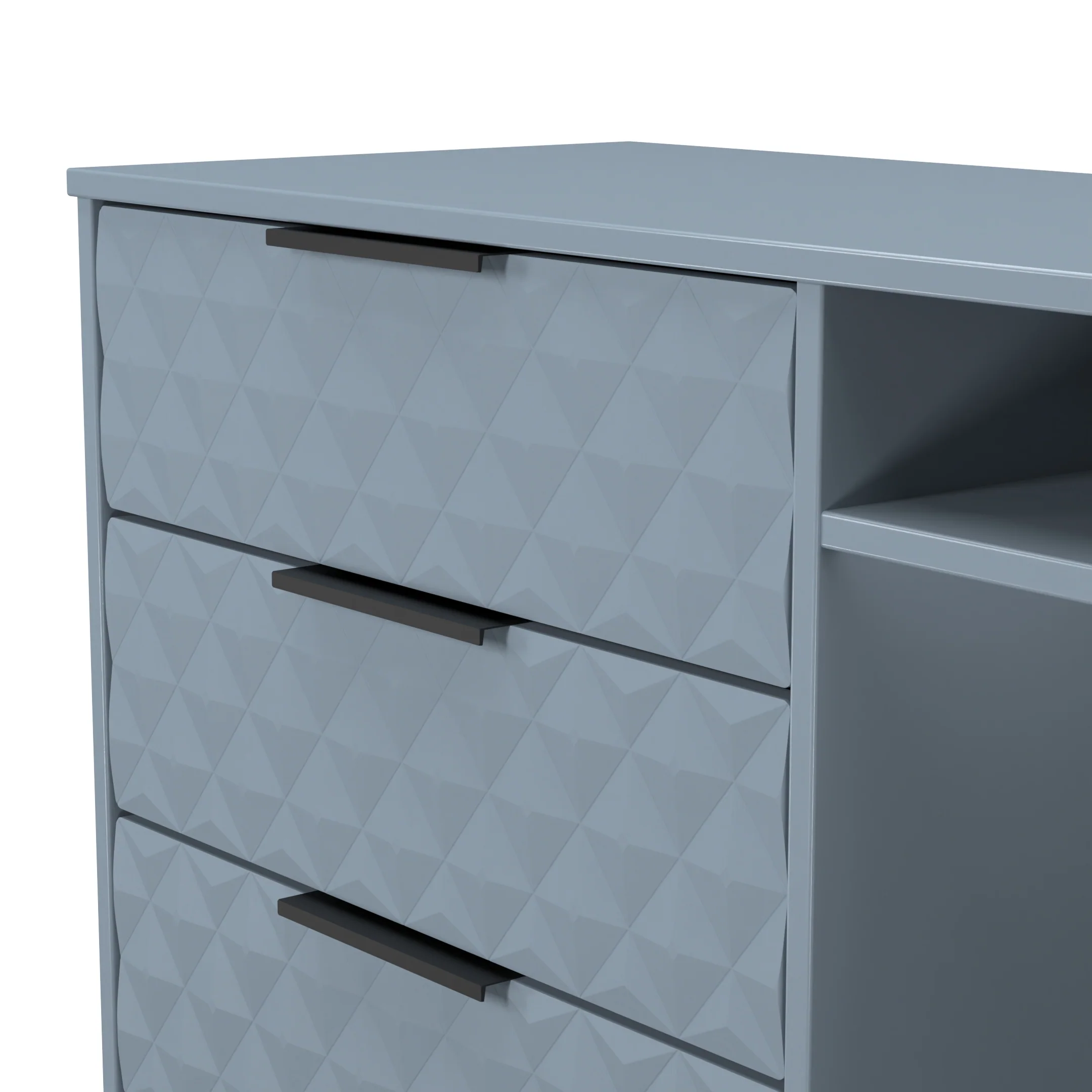 Harlequin 3 Drawer TV Unit in Denim Blue - Ready Assembled - Image 5