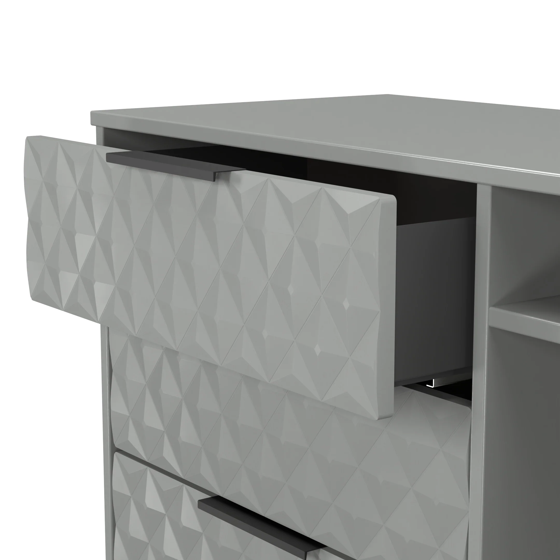 Harlequin 3 Drawer TV Unit in Dusk Grey - Ready Assembled - Image 6