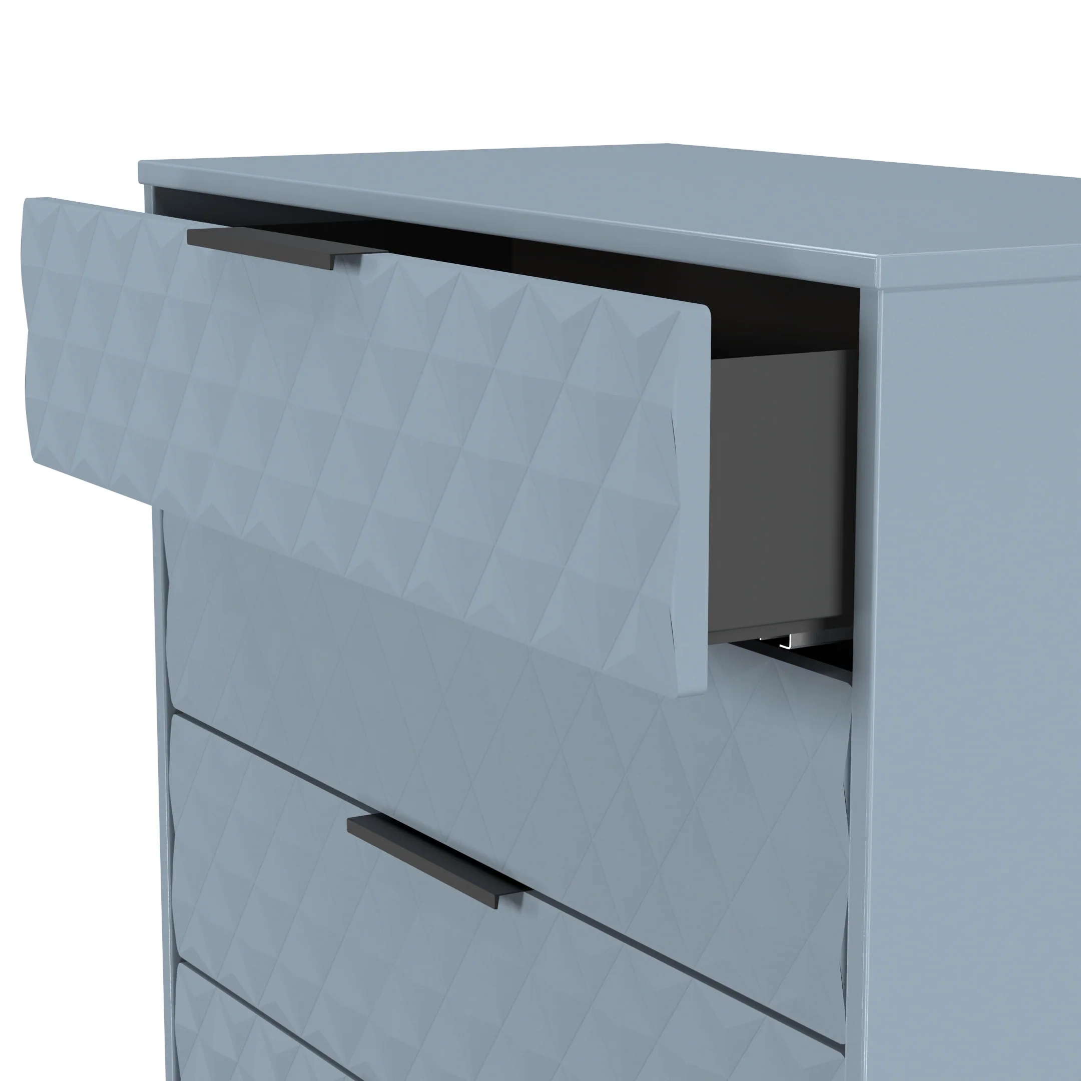Harlequin 4 Drawer Chest in Denim Blue - Ready Assembled - Image 6