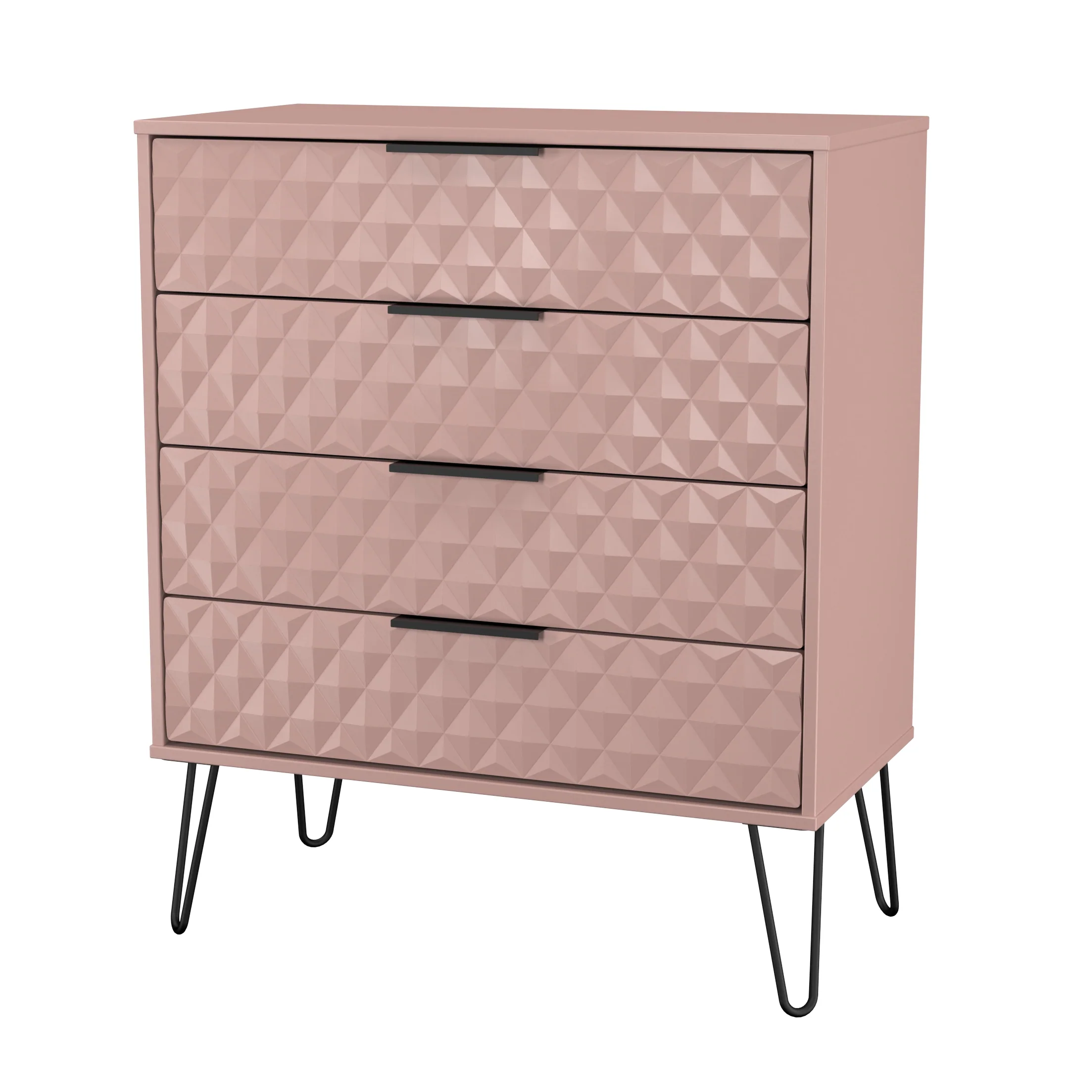 Harlequin 4 Drawer Chest in Kobe Pink - Ready Assembled - Image 4