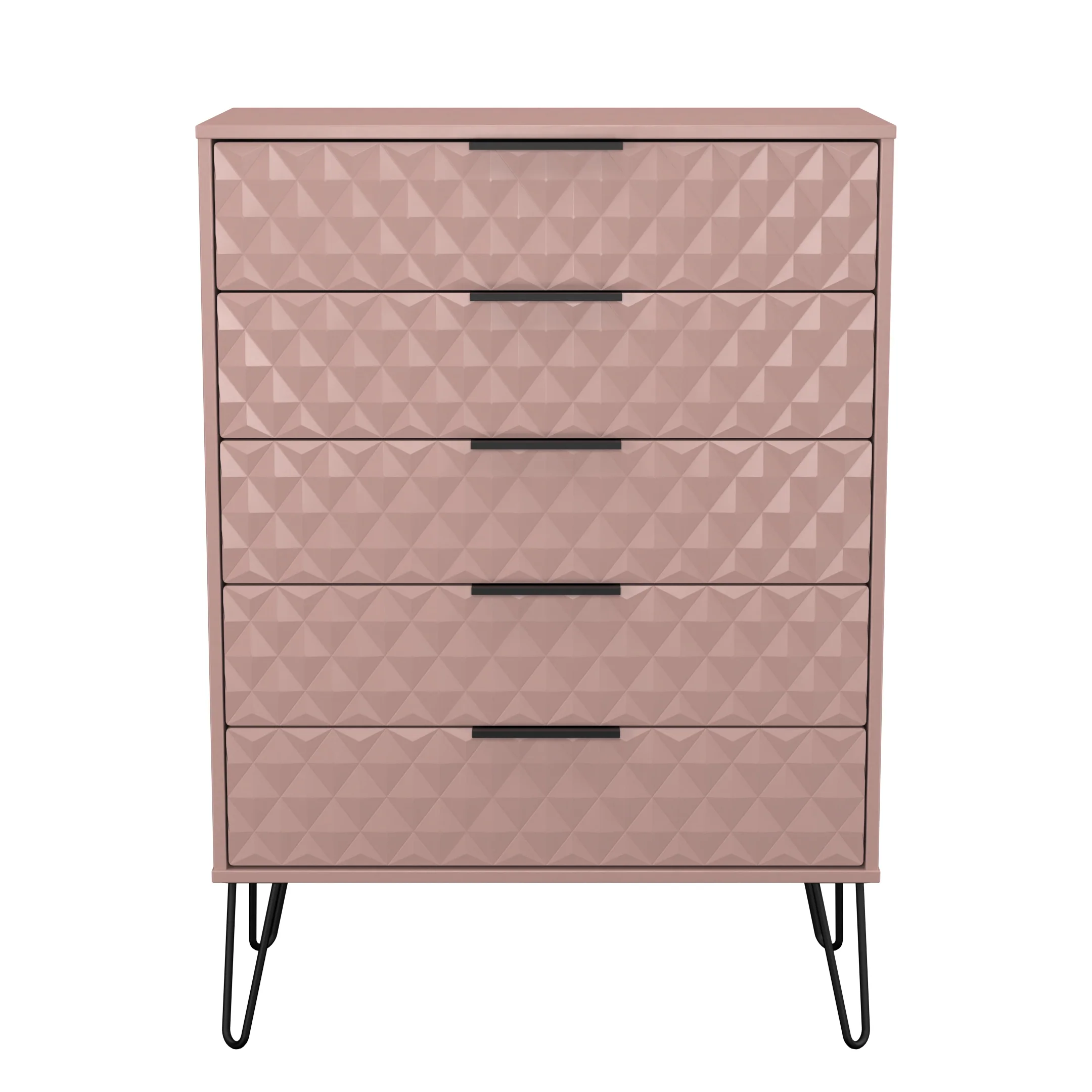 Harlequin 5 Drawer Chest in Kobe Pink - Ready Assembled - Image 2