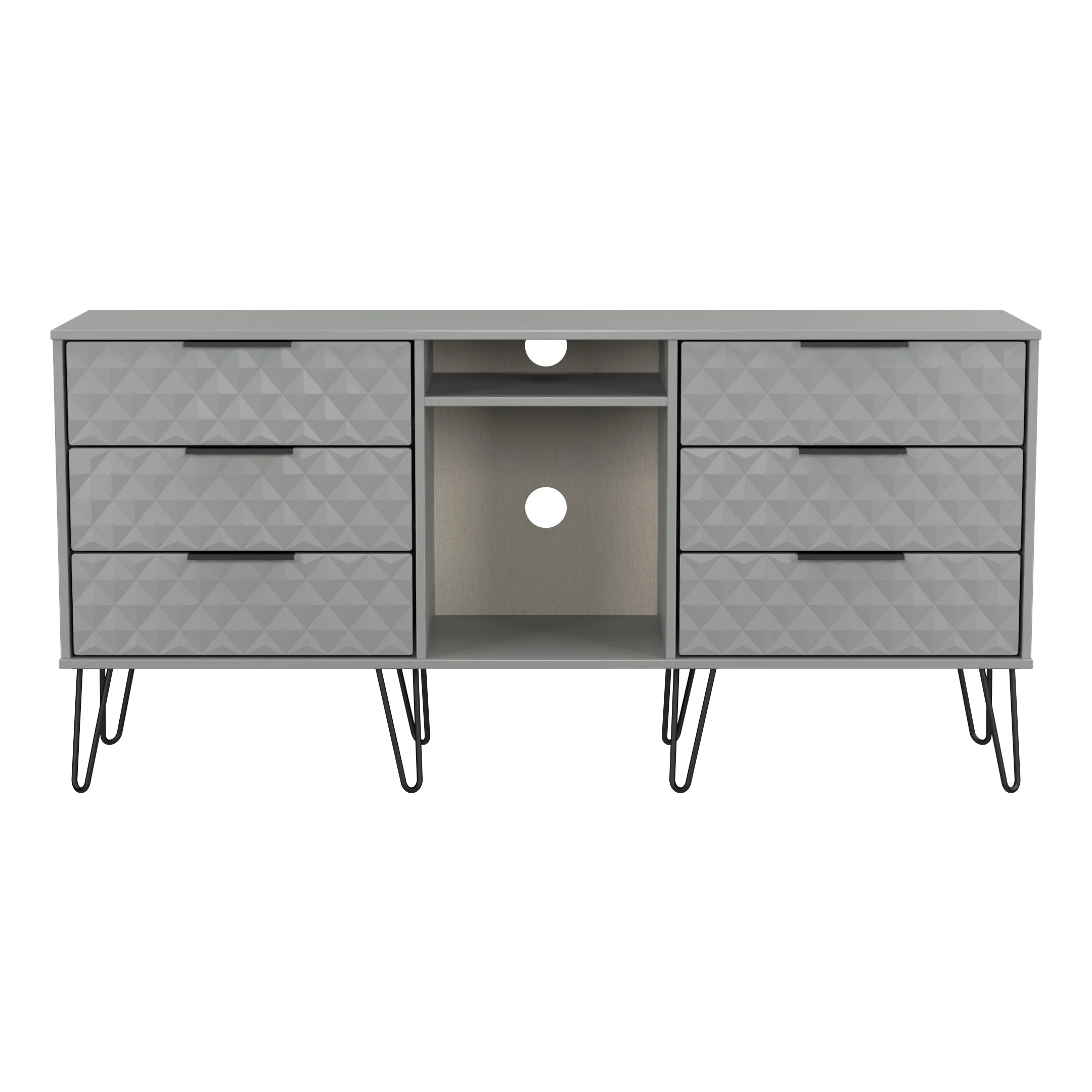 Harlequin 6 Drawer Sideboard in Dusk Grey - Ready Assembled - Image 2