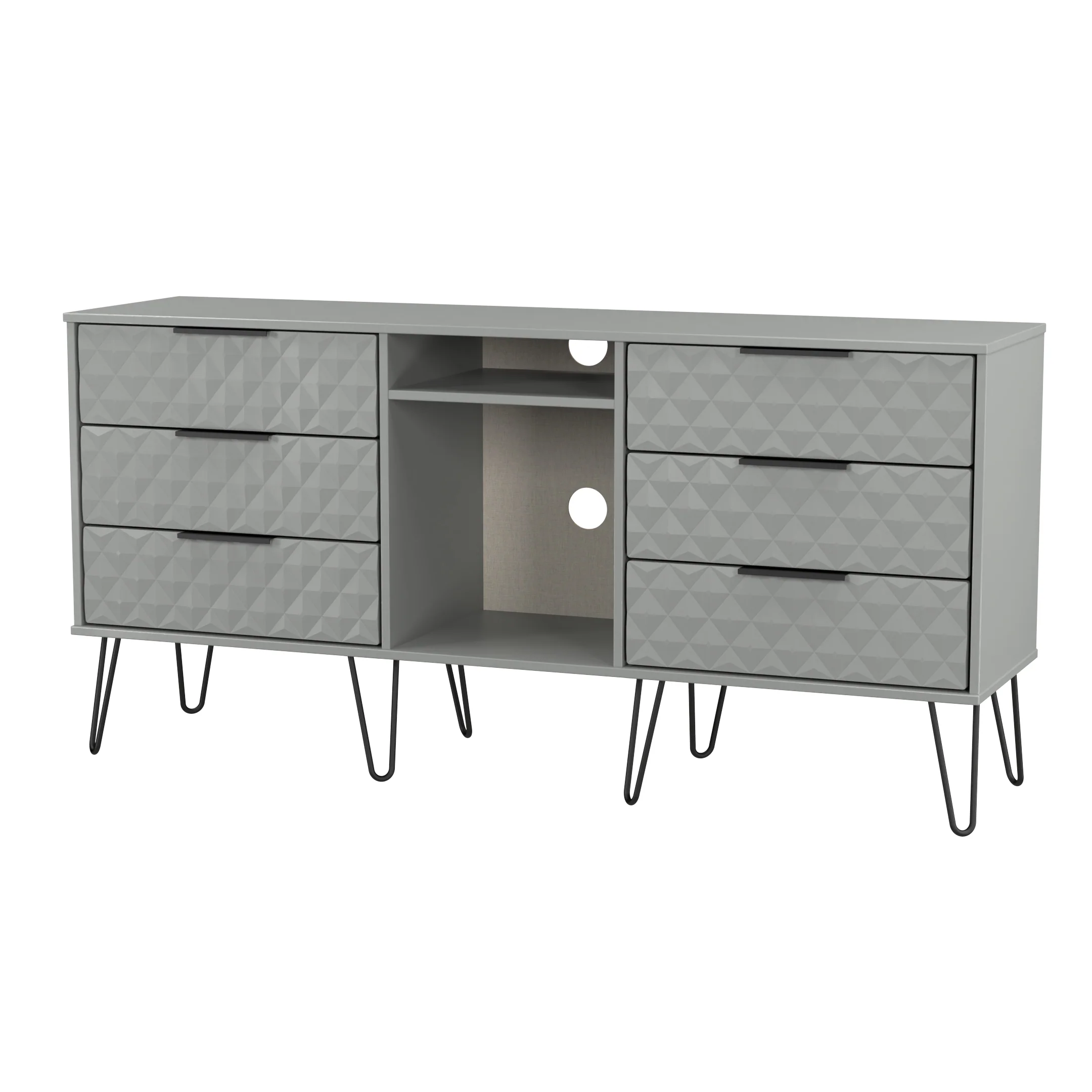 Harlequin 6 Drawer Sideboard in Dusk Grey - Ready Assembled - Image 4