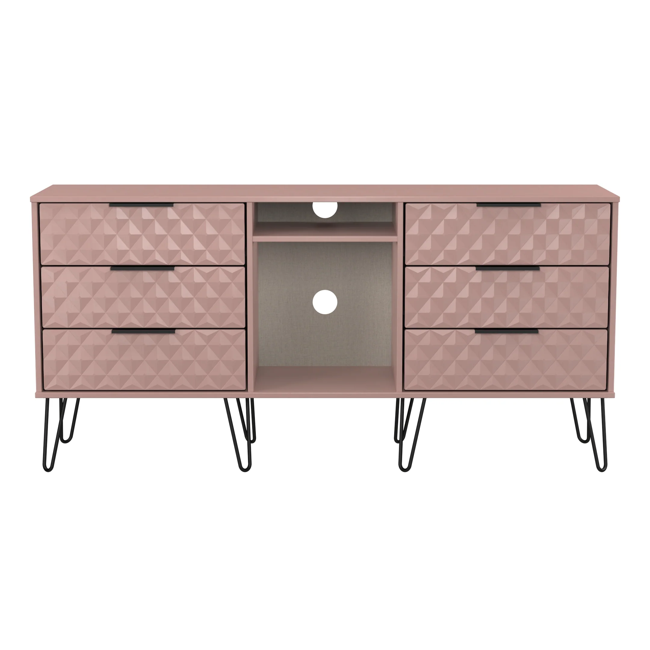 Harlequin 6 Drawer Sideboard in Kobe Pink - Ready Assembled - Image 2