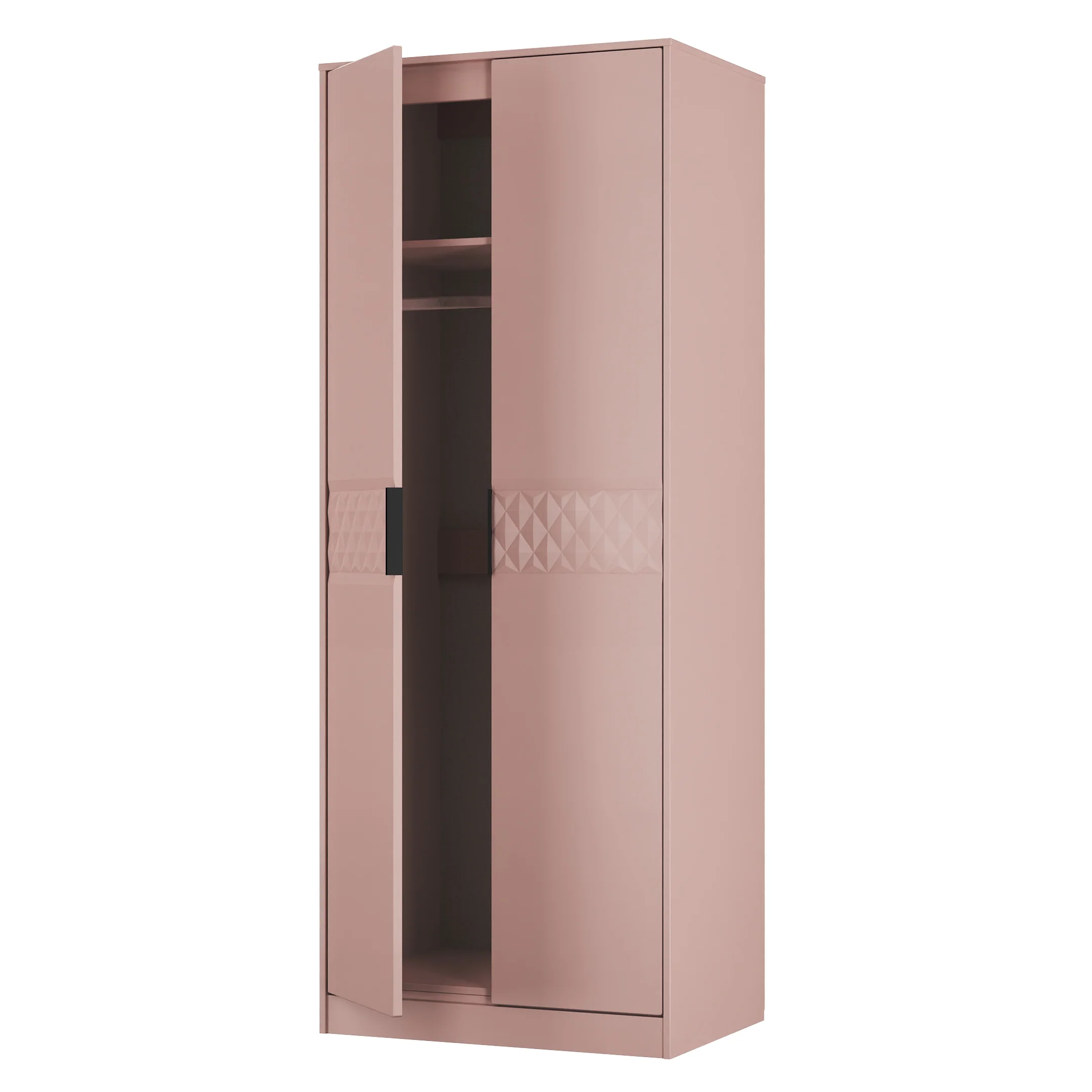 Harlequin Double Wardrobe in Kobe Pink - Ready Assembled - Image 6