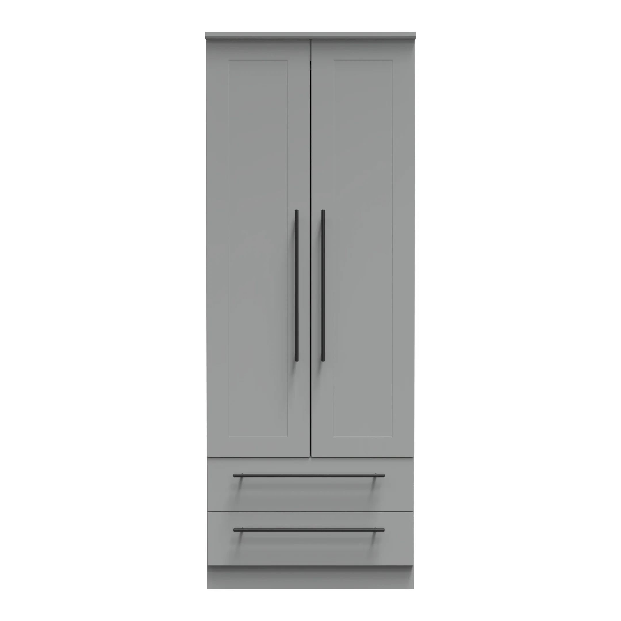 Harrow Ready Assembled 2 Door 2 Drawer Wardrobe in Dusk Grey
