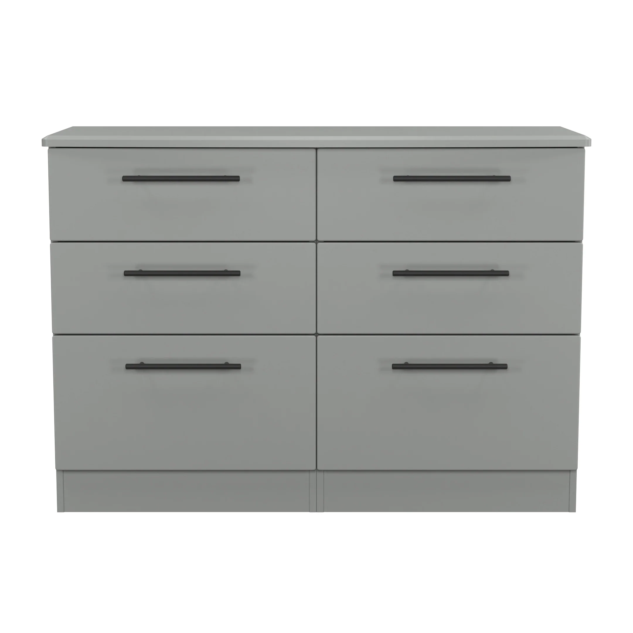 Harrow Ready Assembled 6 Drawer Wide Chest in Dusk Grey