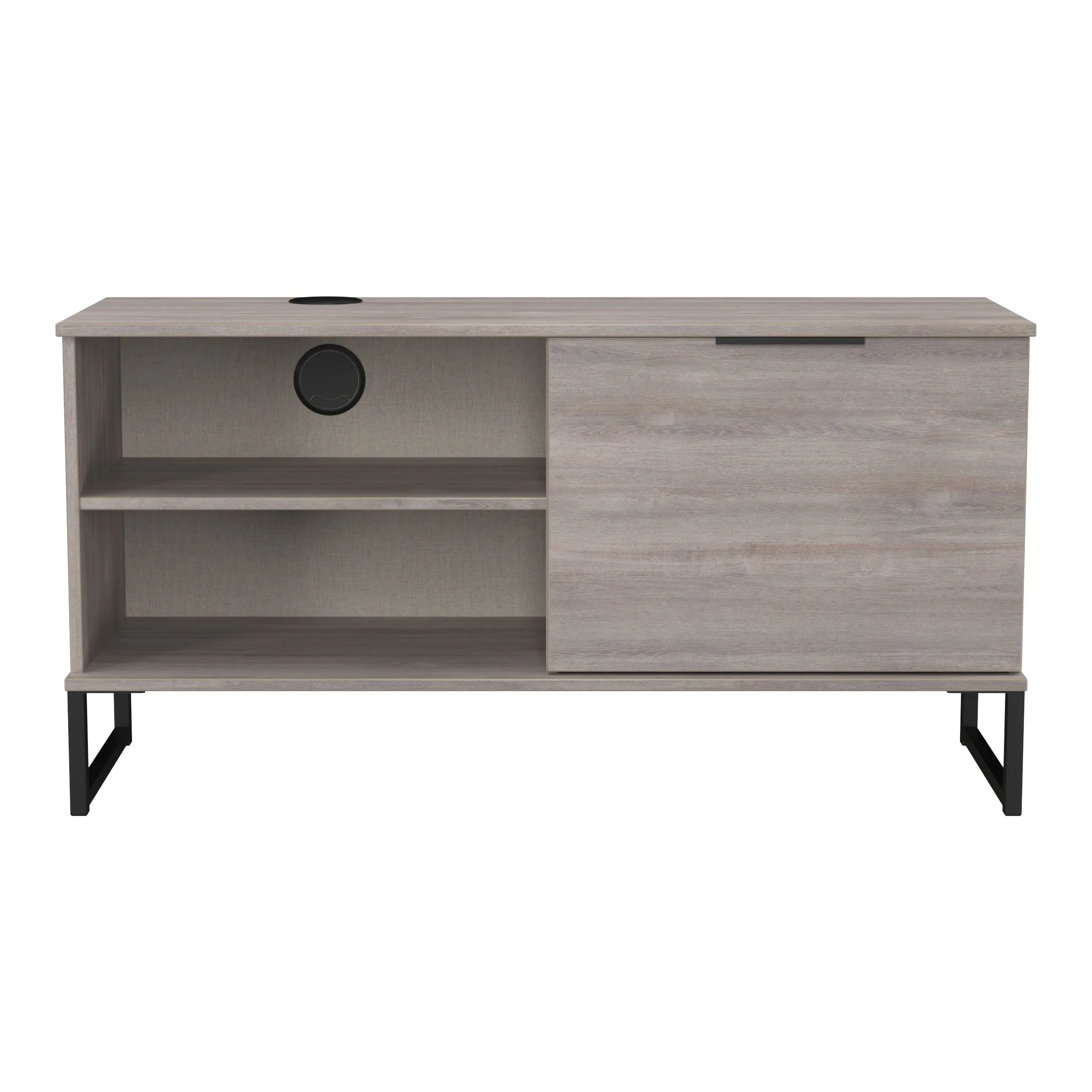 Havana 1 Door Open Shelf TV Unit In Grey Oak - Image 2