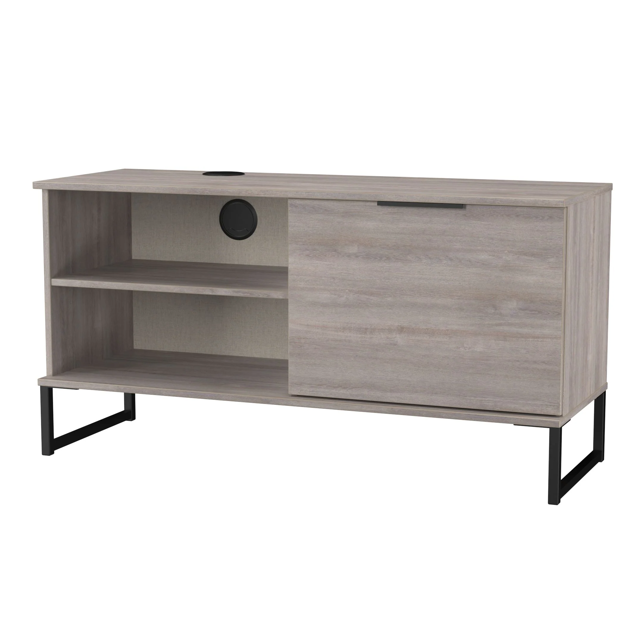 Havana 1 Door Open Shelf TV Unit In Grey Oak - Image 4
