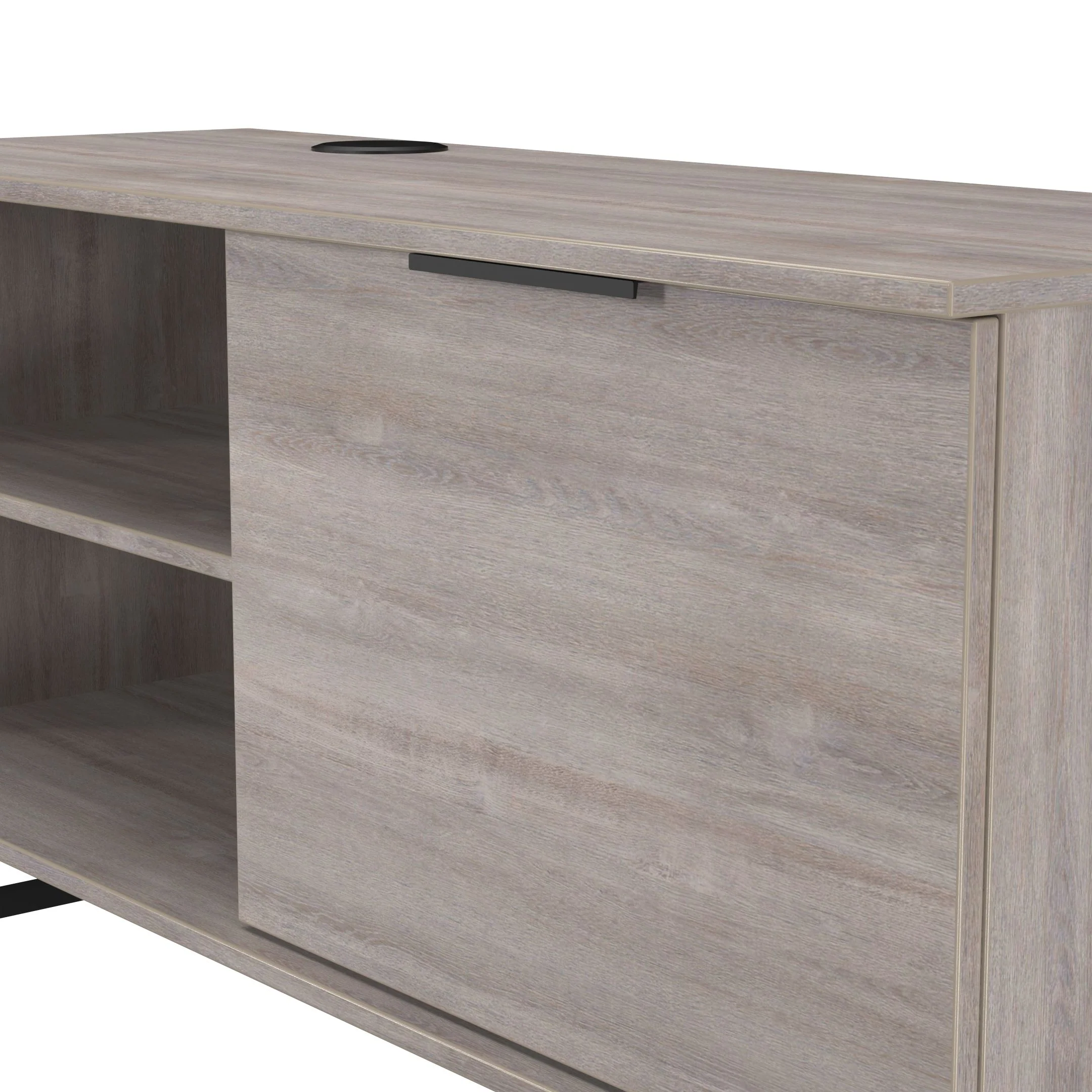 Havana 1 Door Open Shelf TV Unit In Grey Oak - Image 5