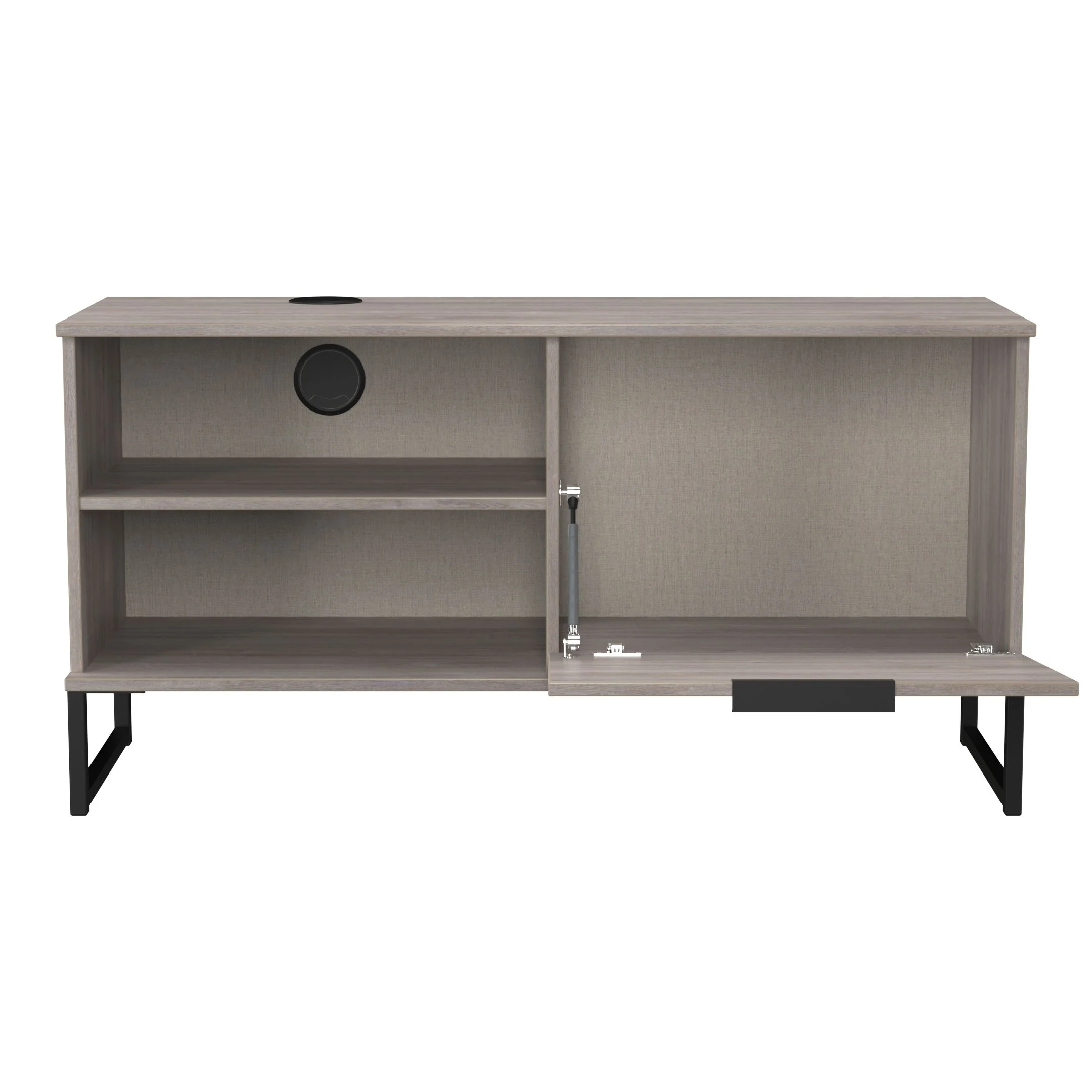 Havana 1 Door Open Shelf TV Unit In Grey Oak - Image 6
