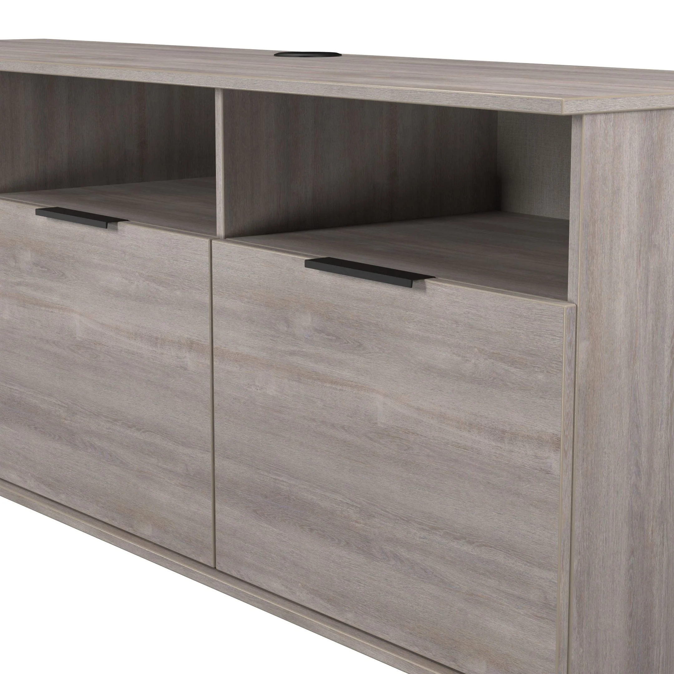 Havana Multi-Media Large TV Unit With 3 Drop Doors In Grey Oak - Image 5