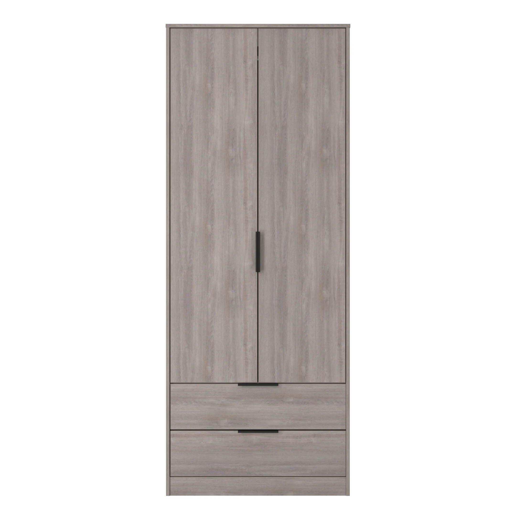 Havana Ready Assembled 2 Door 2 Drawer Wardrobe in Grey Oak - Image 2