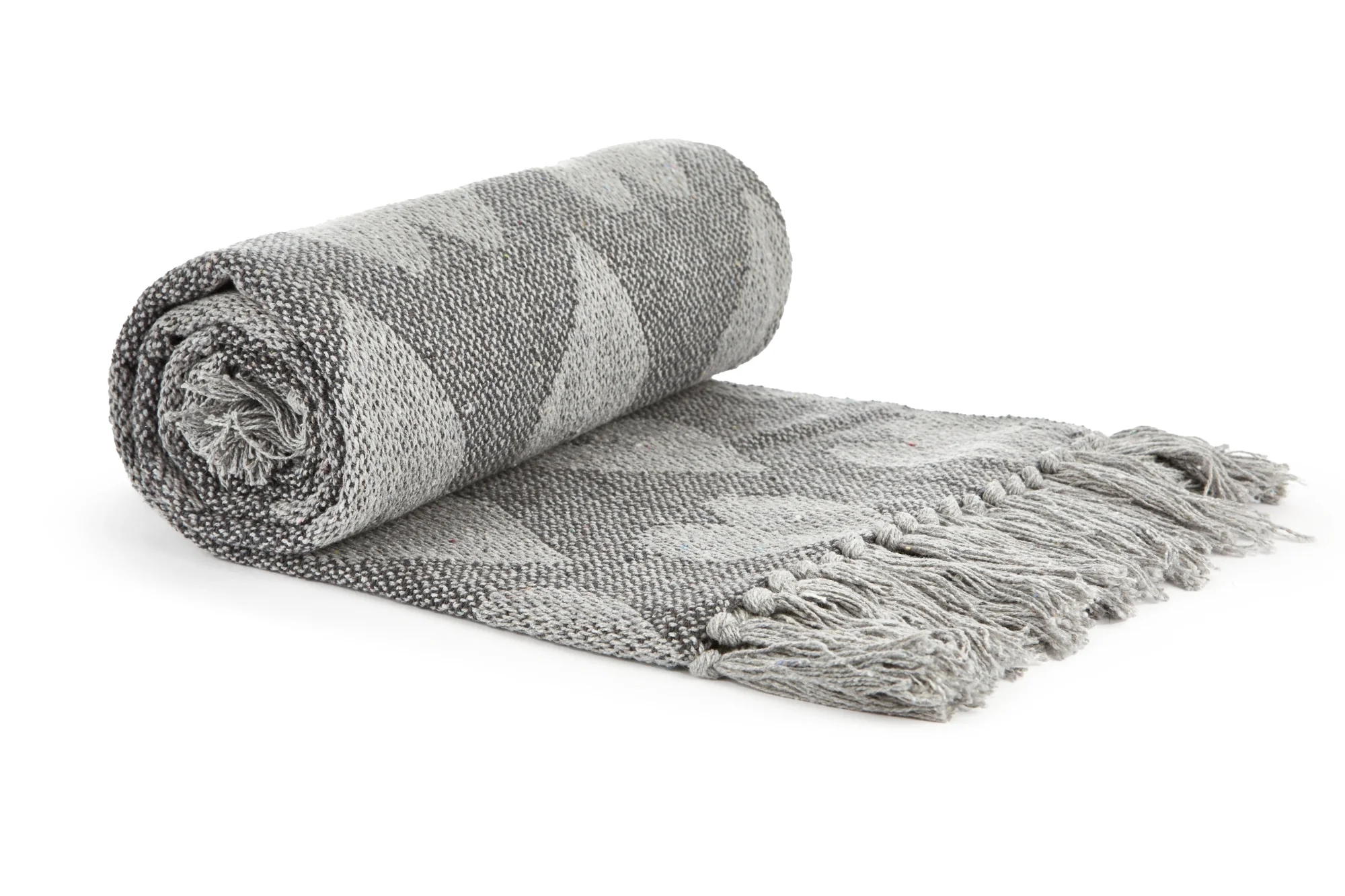 Heart - Recycled Cotton Throw With Heart Design In Grey (50" x 60") - Image 3