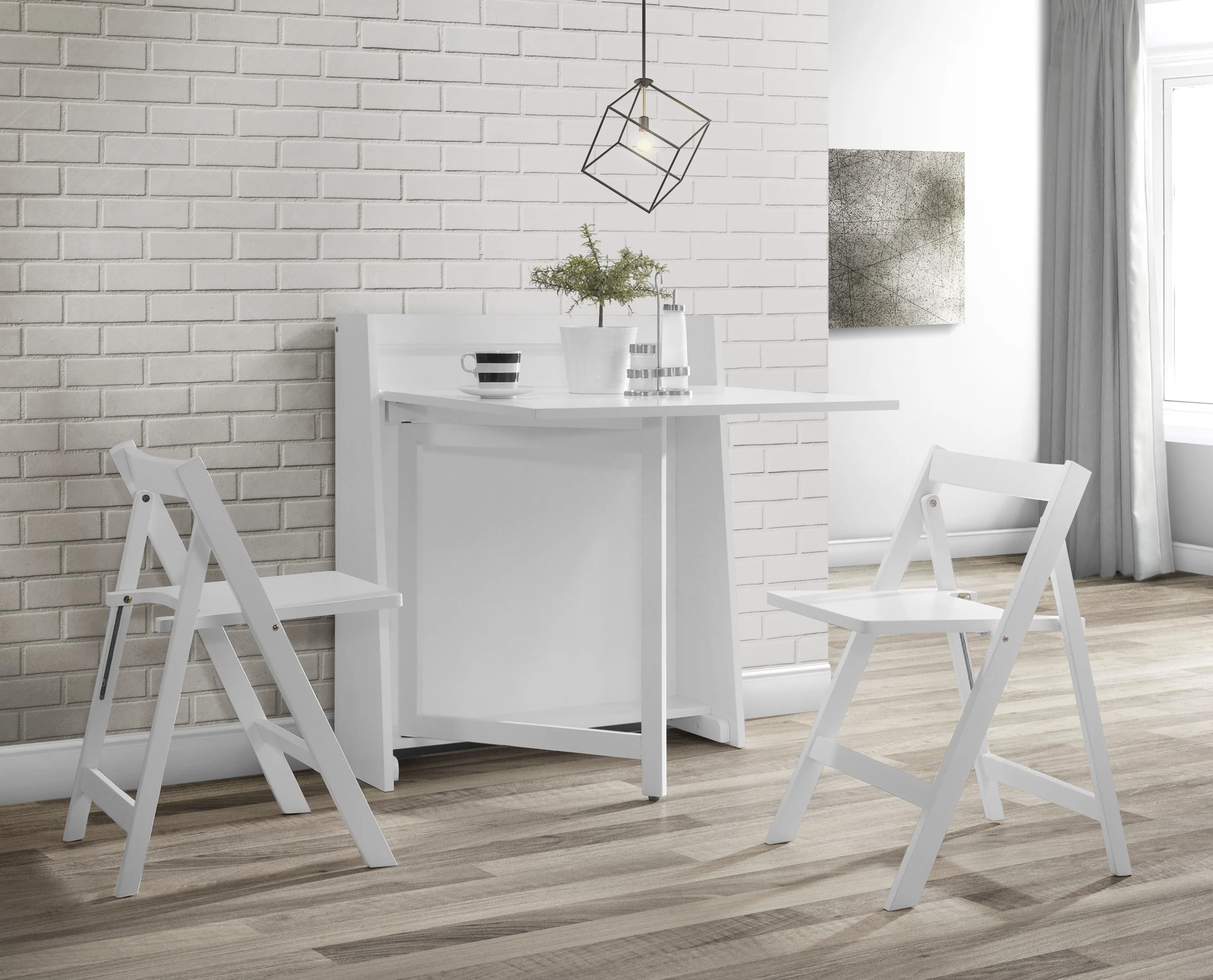 Stockholm Compact Folding White Dining Set