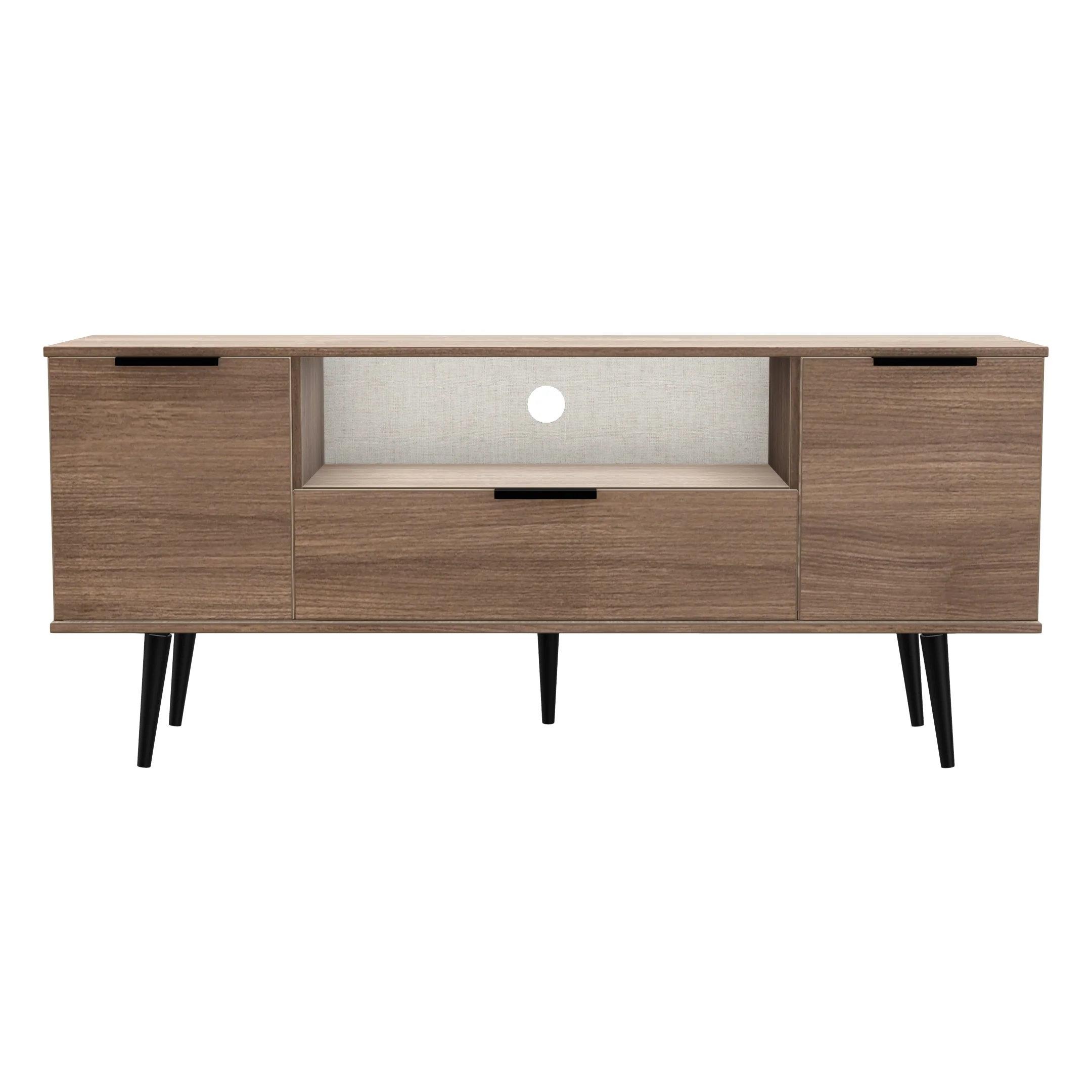Helsinki Ready Assembled 2 Door 1 Drawer Wide TV Unit in Carini Walnut - Image 7