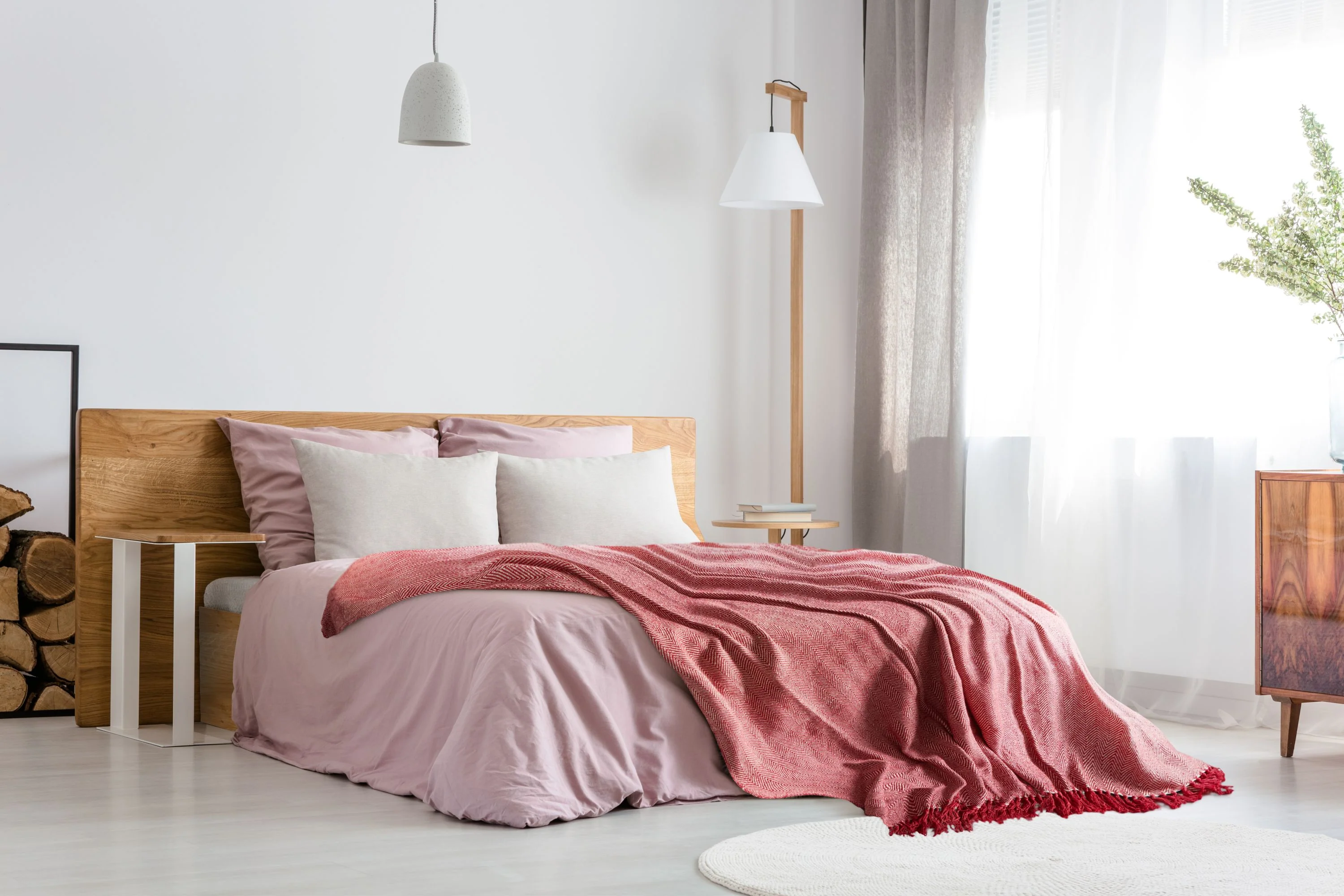 Herringbone - Recycled Cotton Throw In Red (90x100") - Image 6