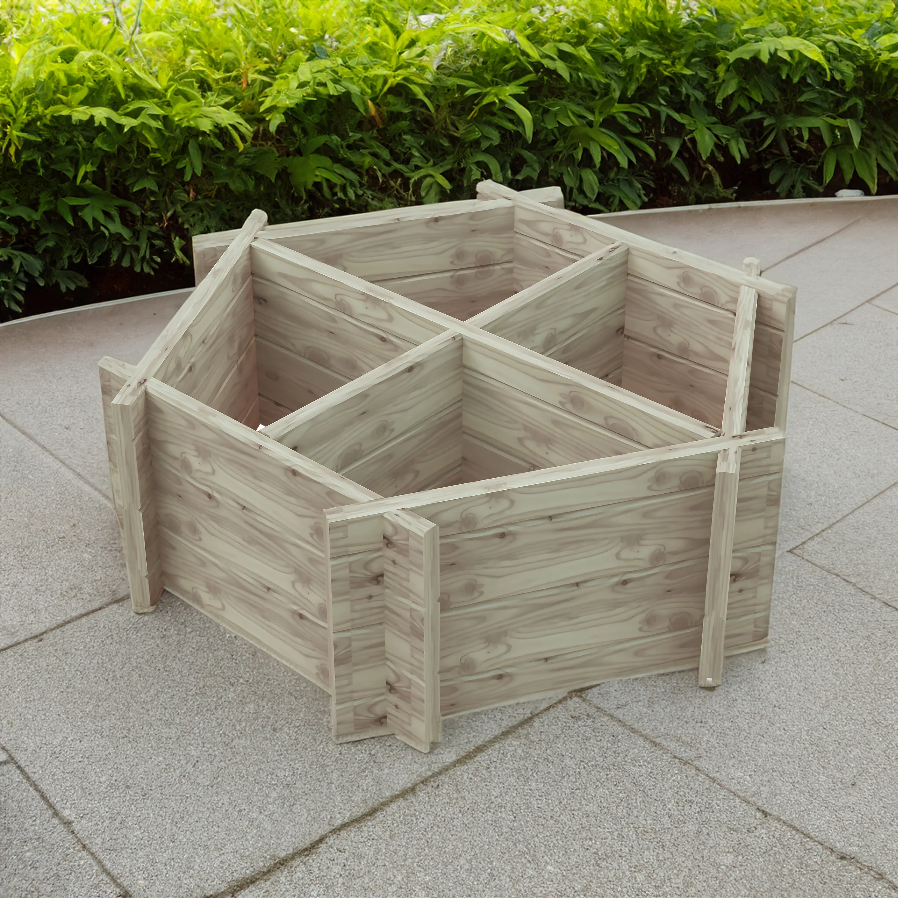 Hexagonal Planter Pressure Treated With 4 Segments - Image 2