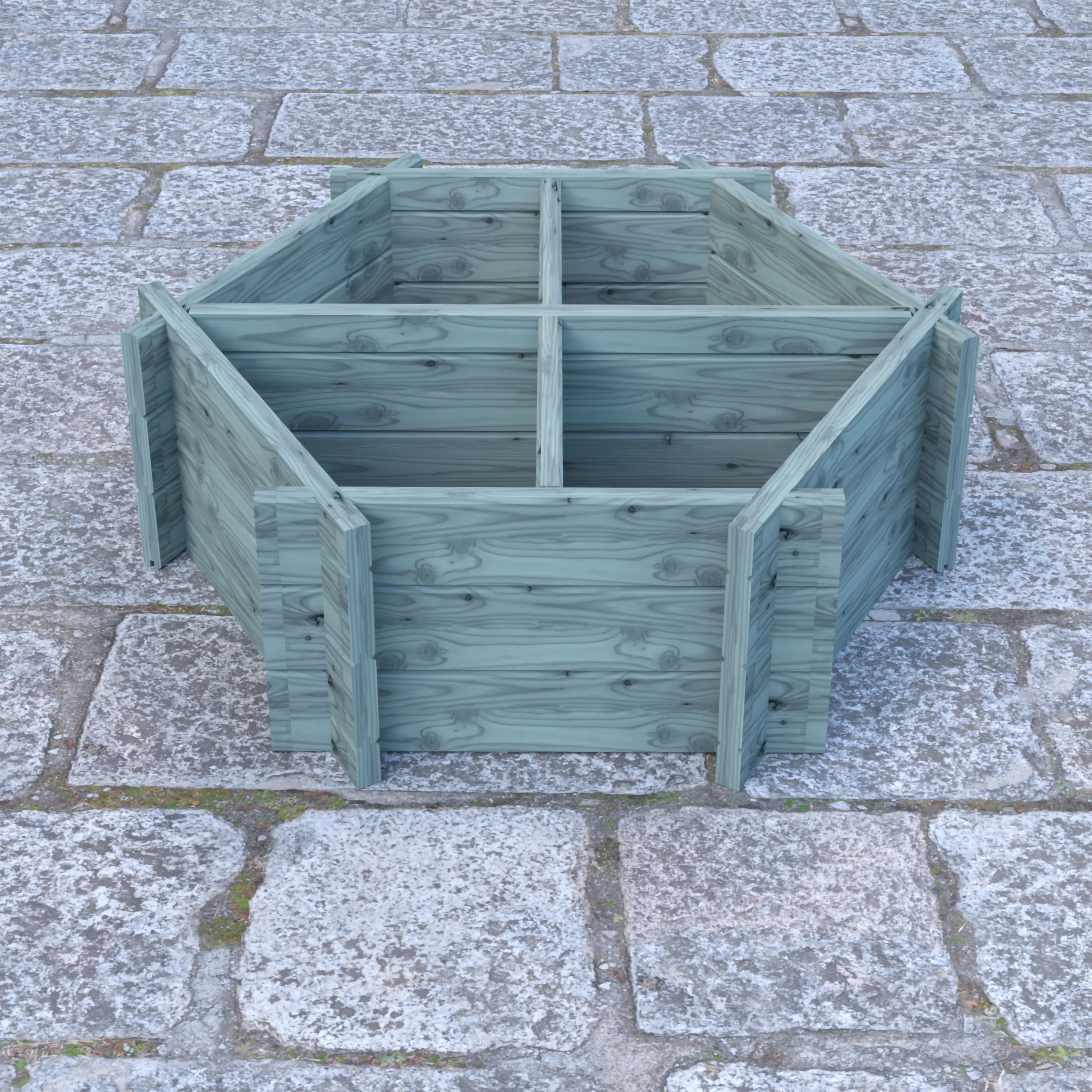 Hexagonal Planter Pressure Treated With 4 Segments - Image 3