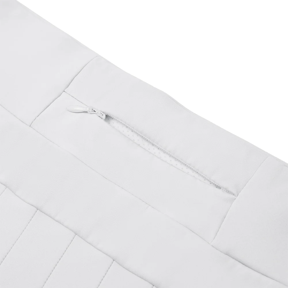 High Waisted Pleated Tennis Skirt With Pockets - White - Image 6
