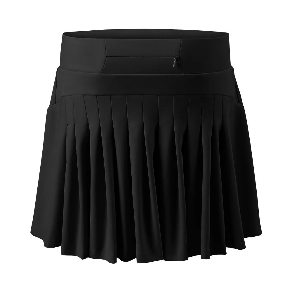 High Waisted Pleated Tennis Skirt With Pockets - Black - Image 5