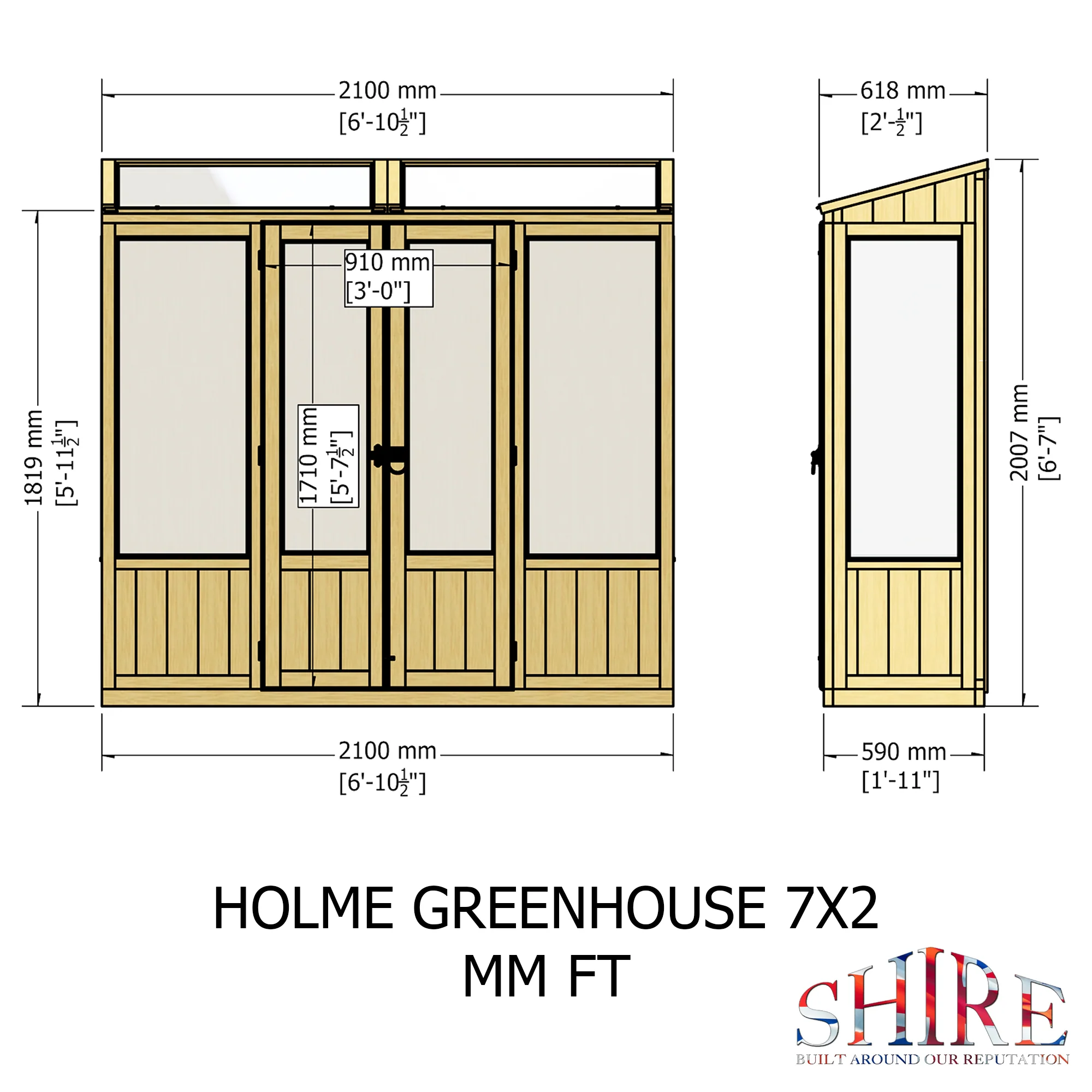 Holme 7 Ft X 3 Ft Greenhouse - Image 9