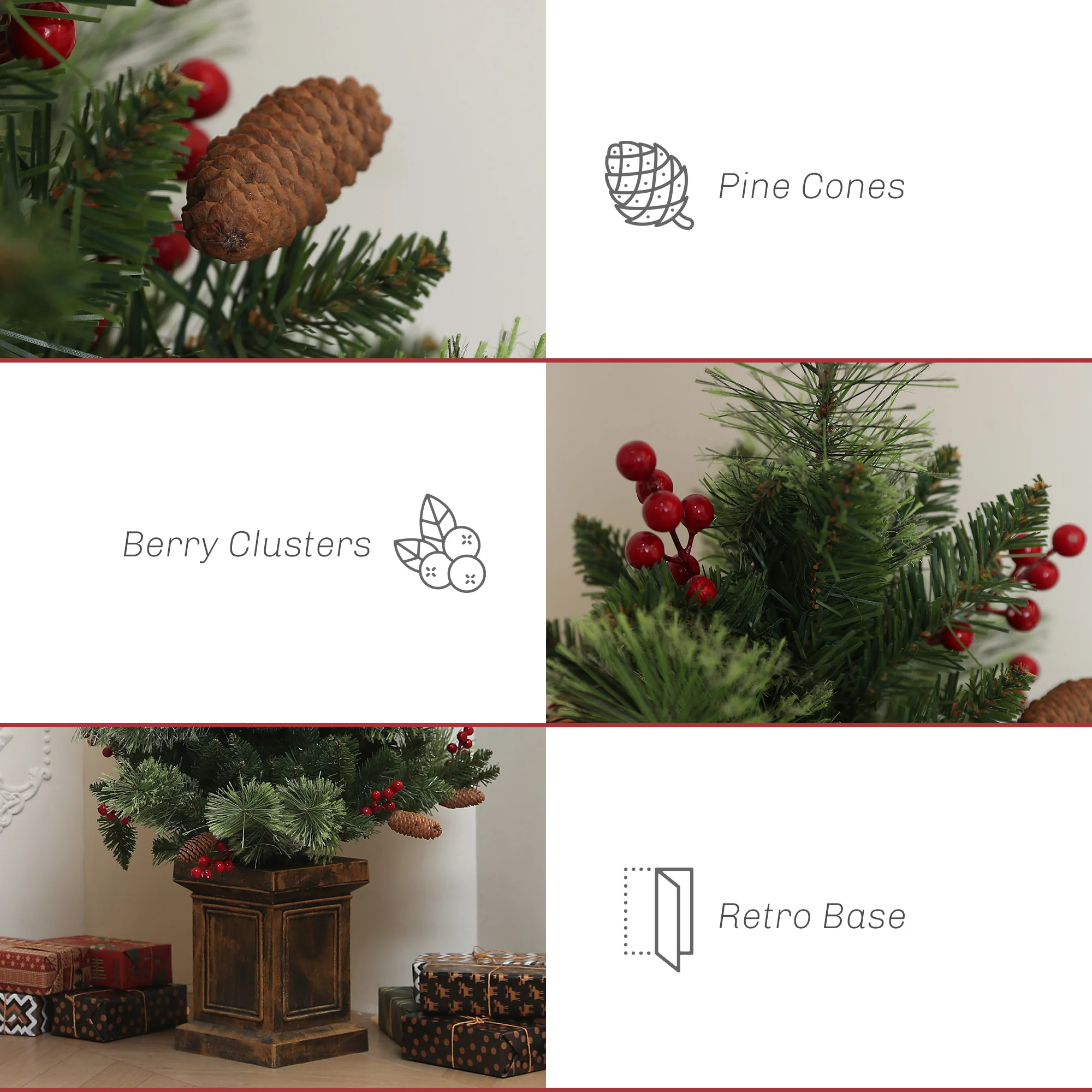HOMCOM 1.2m Prelit Christmas Tree With 100 Warm White LED Lights And 8 Modes - Image 6
