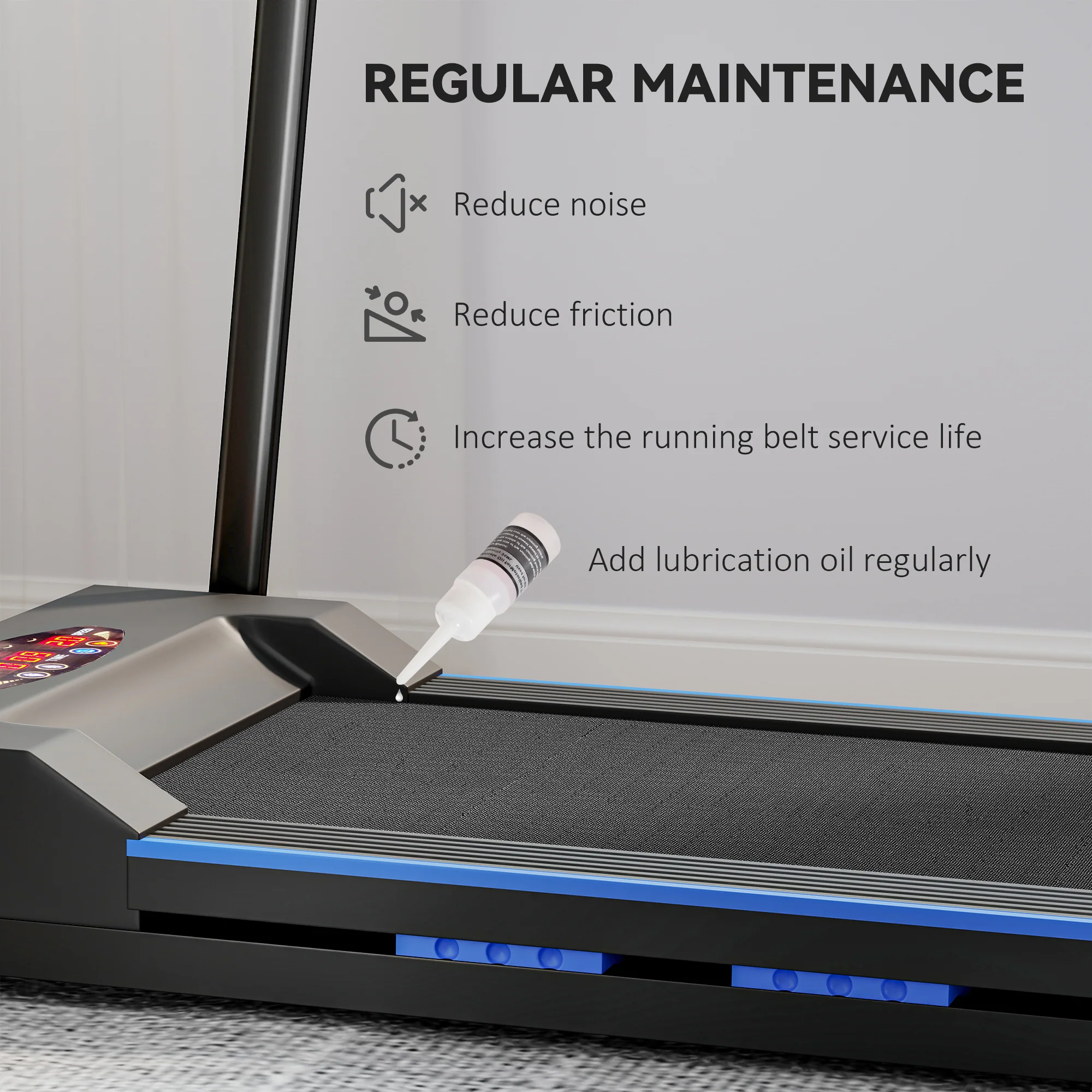 HOMCOM 1-6 Km/h Folding Motorized Treadmill Walking With Remote Control, Blue - Image 8