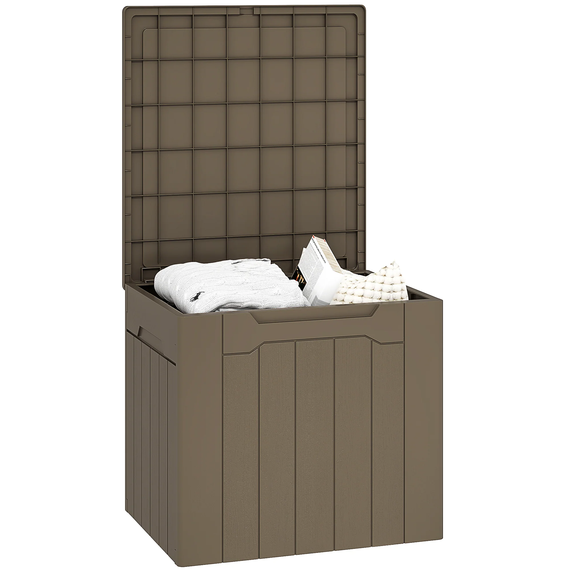 HOMCOM 107 L Plastic Storage Chest with Lock Hole and Handles - Image 10